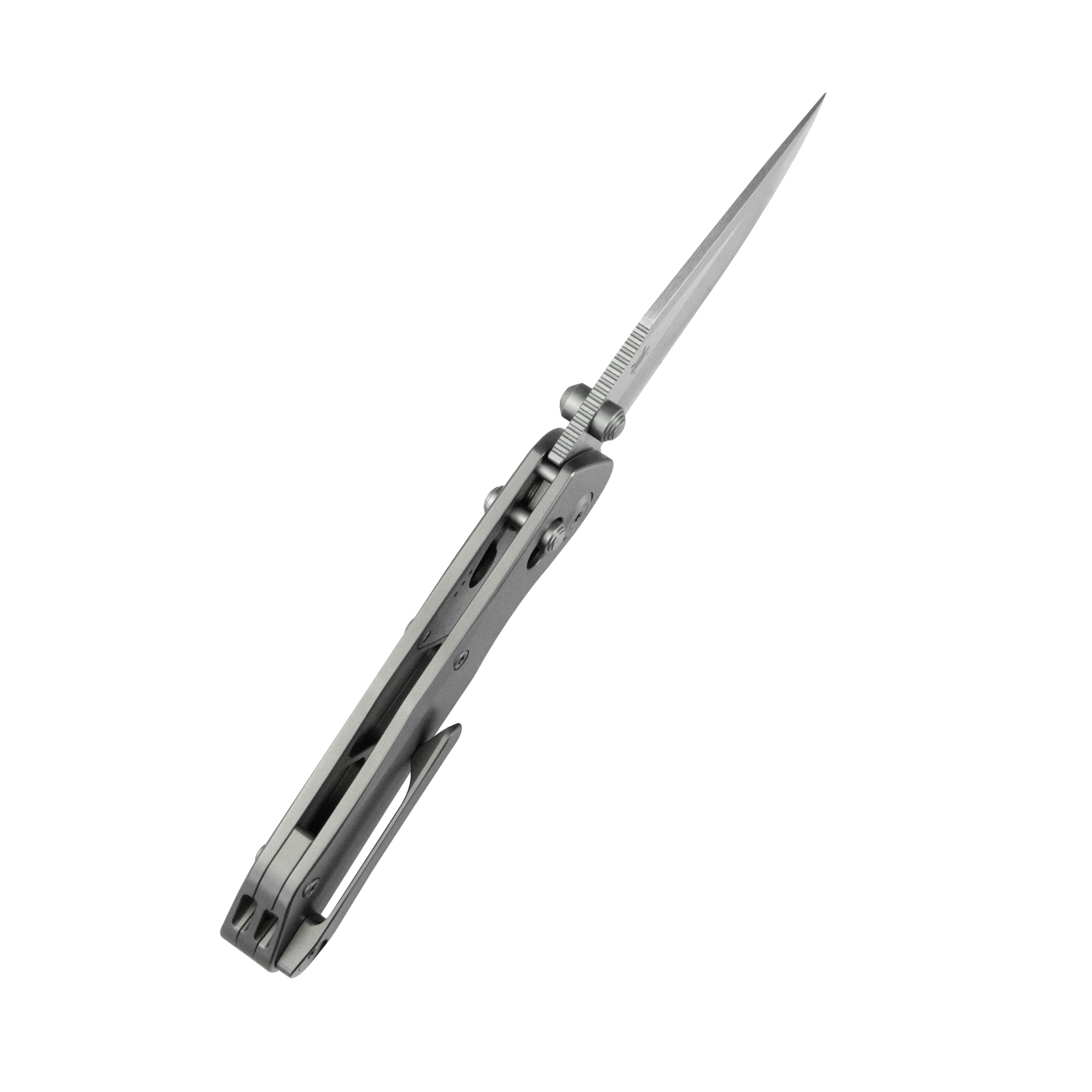 KB Coronado Folding Knife Sandblasting Titanium Handle 3.46" Belt Satin Vanax Blade KB466A