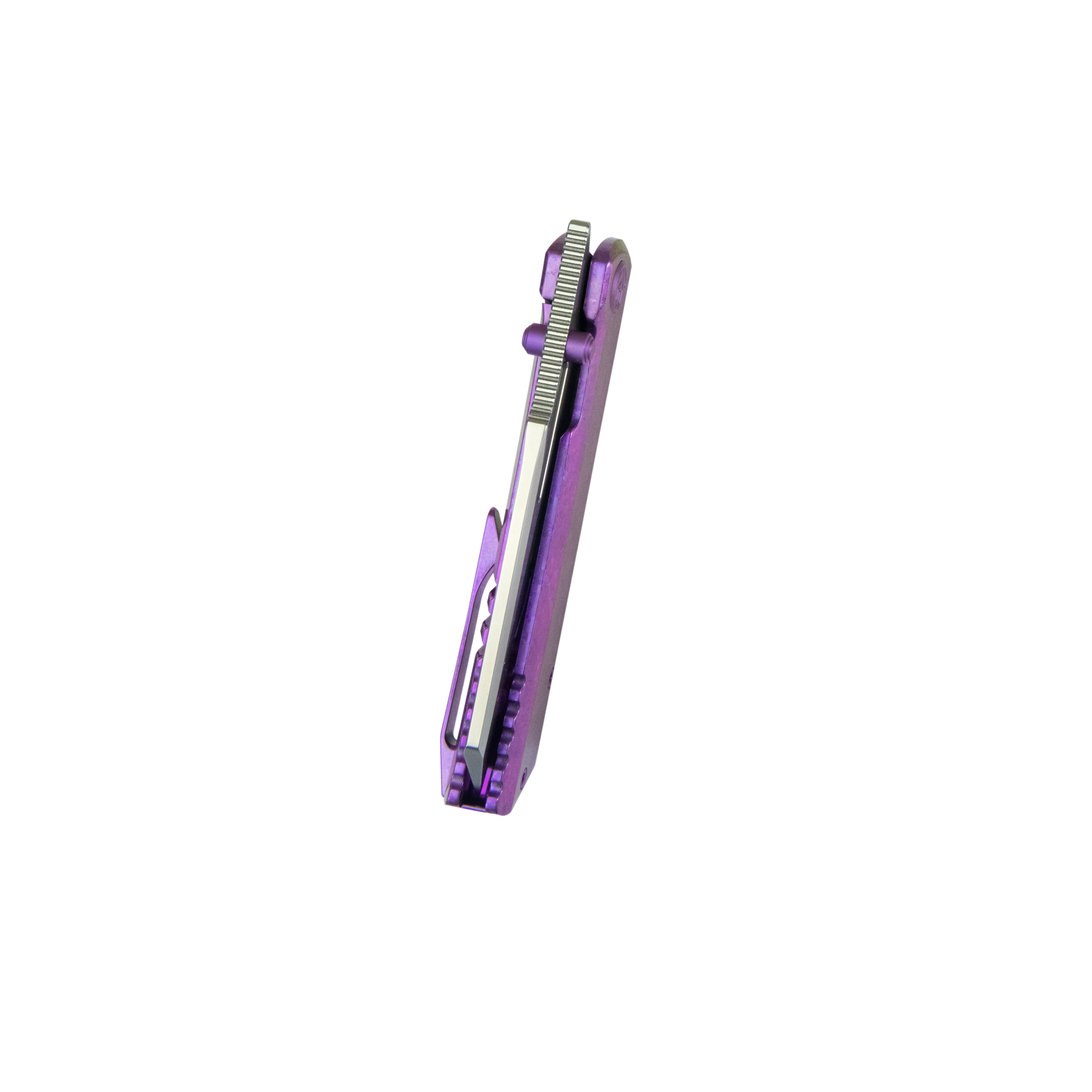 KB Insomnia Frame Locking Folding Knife Purple Crystallized Titanium Handle 3.46" Silver Bead Blast M390 Blade KB441D
