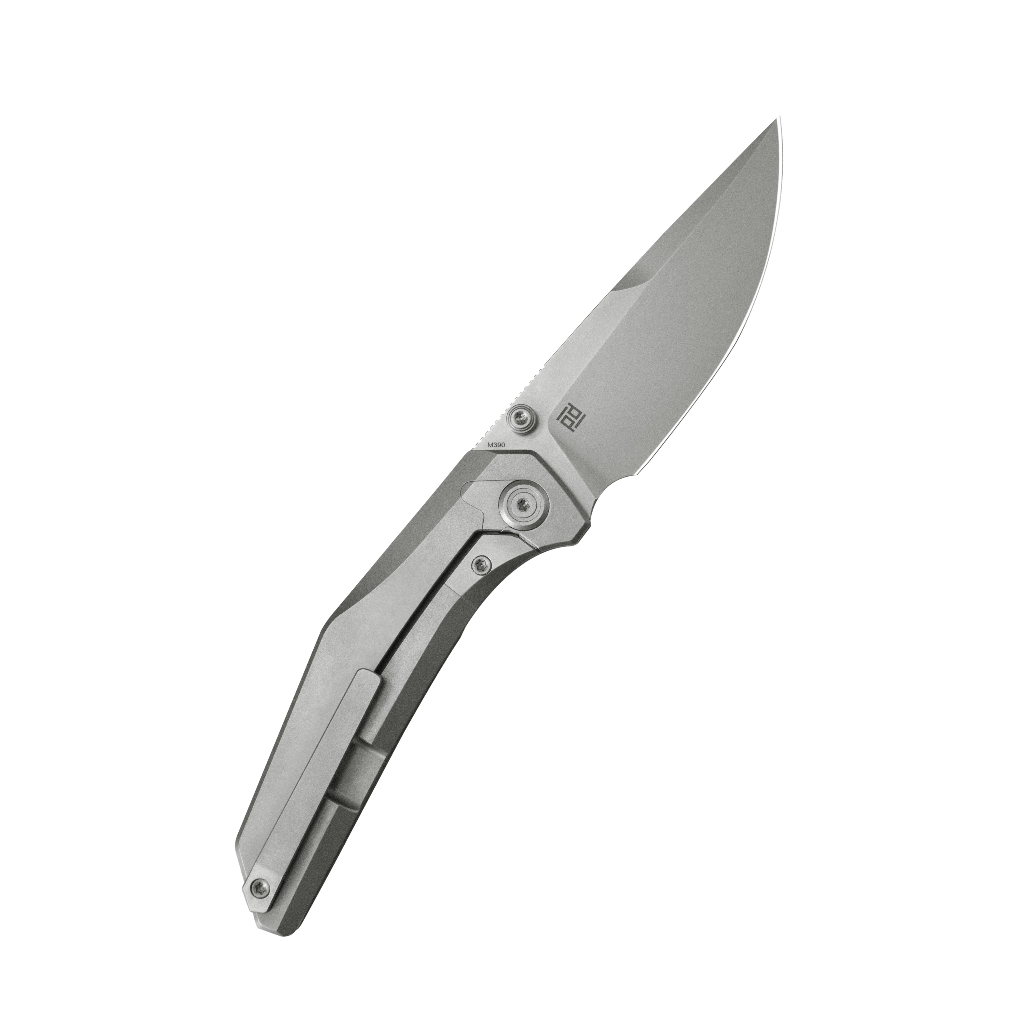 KB Eclipse Folding Knife Grey Integral Titanium Handle 3.31'' Sandblast M390 Blade KB417A