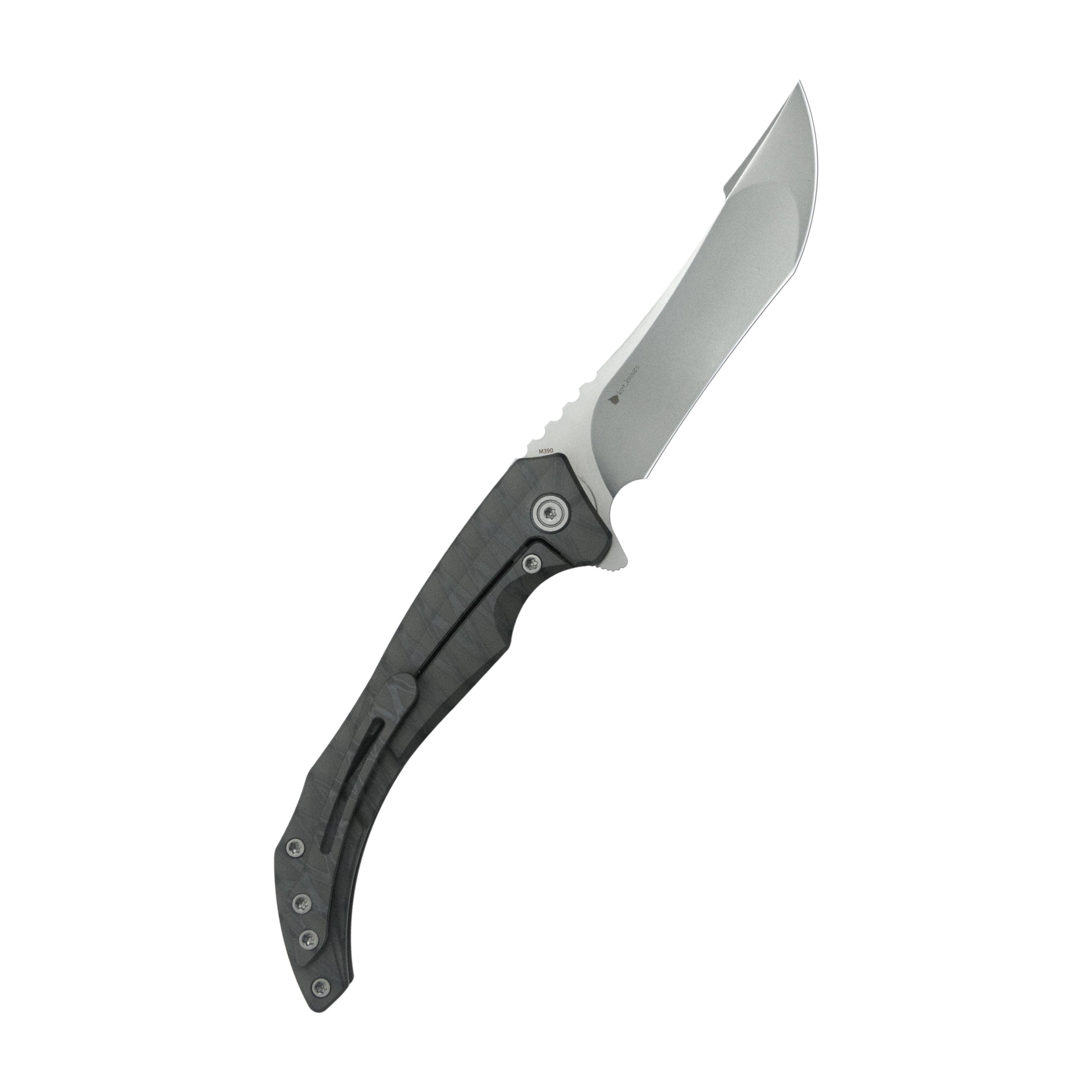 KB Cyrus Folding Knife Flame Ano Titanium Handle 3.46'' Beadblast M390 Blade KB387B