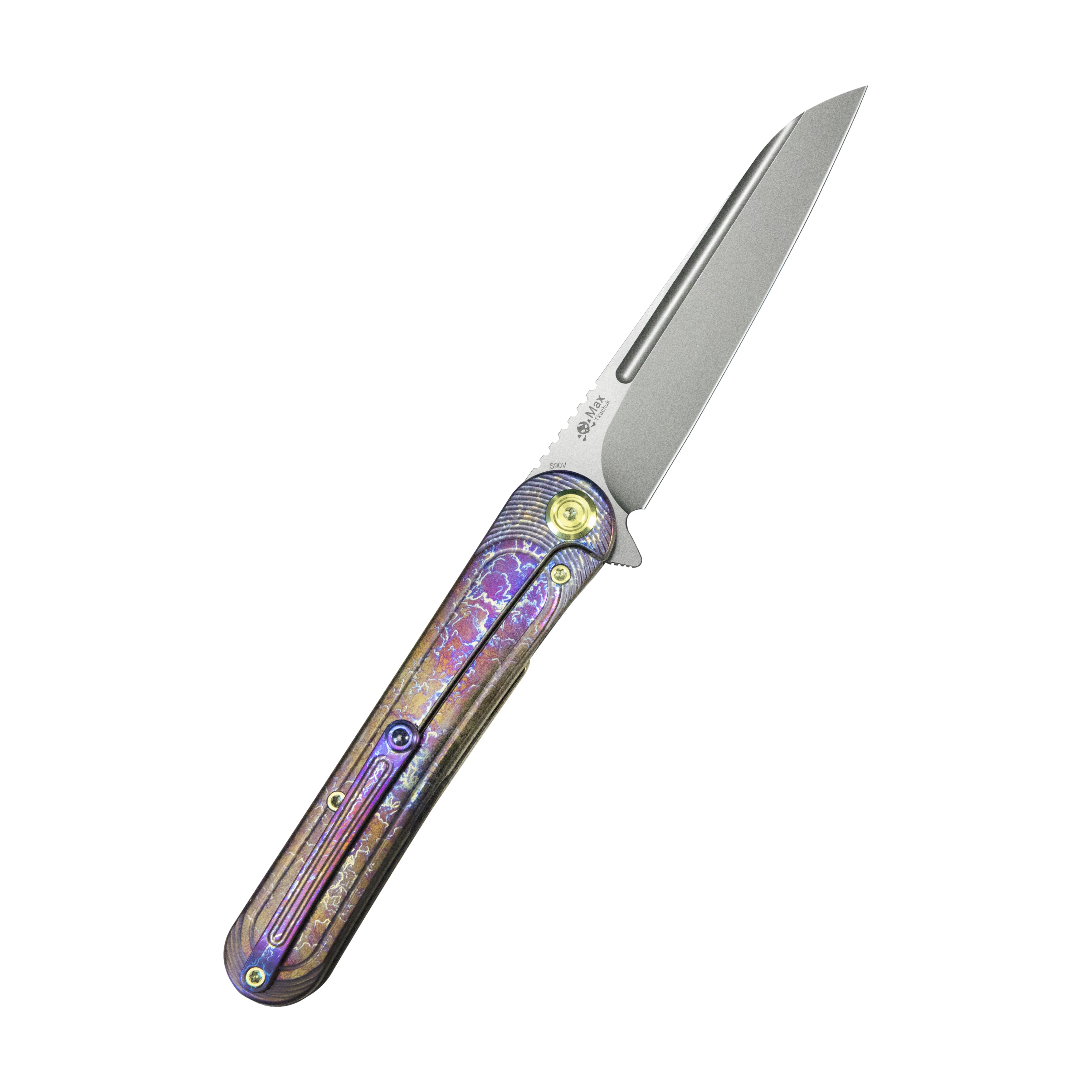 KB Dandy Frame Lock Gentlemans Pocket Folding Knife Flame Ti Handle 3.94" Sandblast S90V KB247H