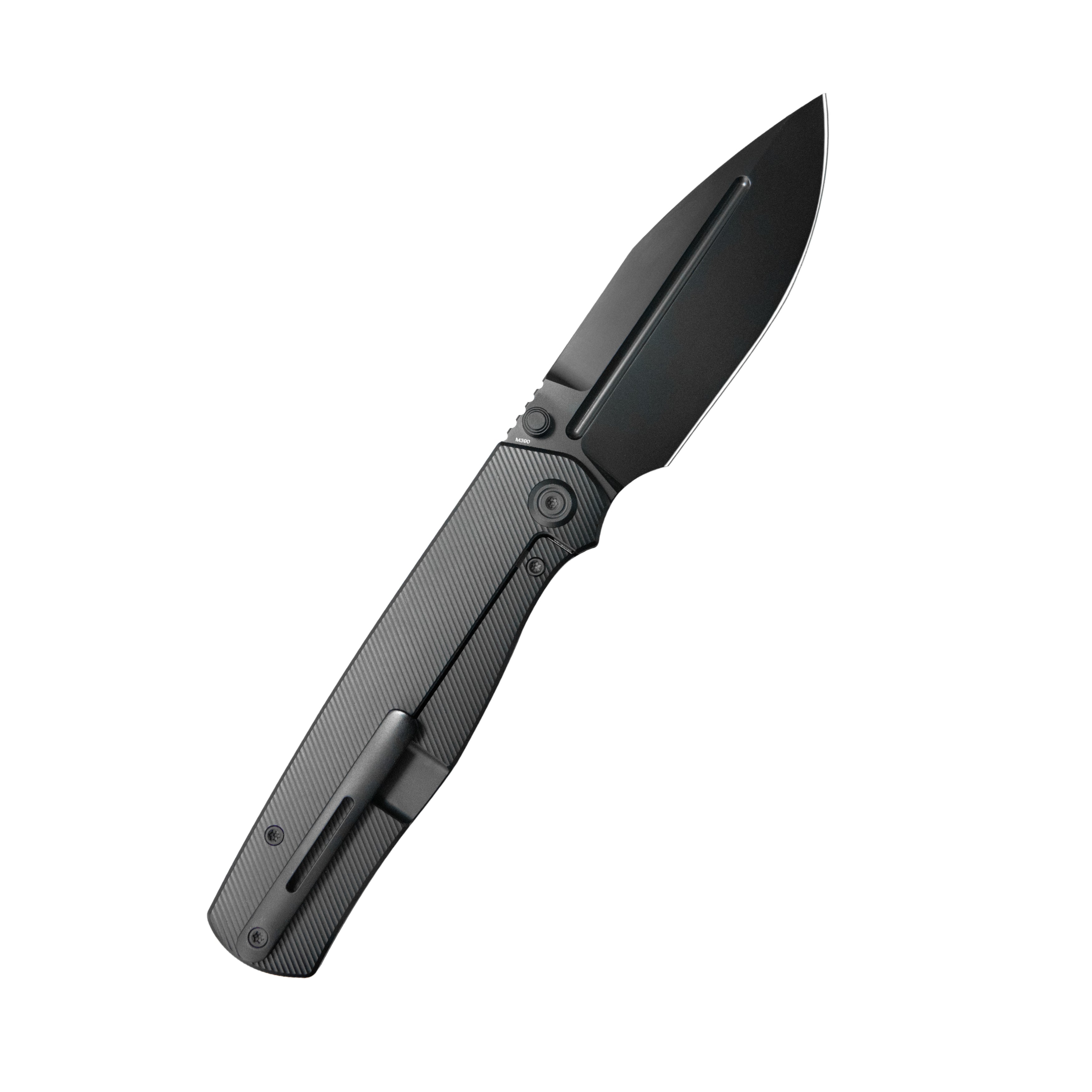 KB Albatross Tactical Folding Knife Black PVD Titanium with Micro Milling 3.74" DLC M390 KB471D