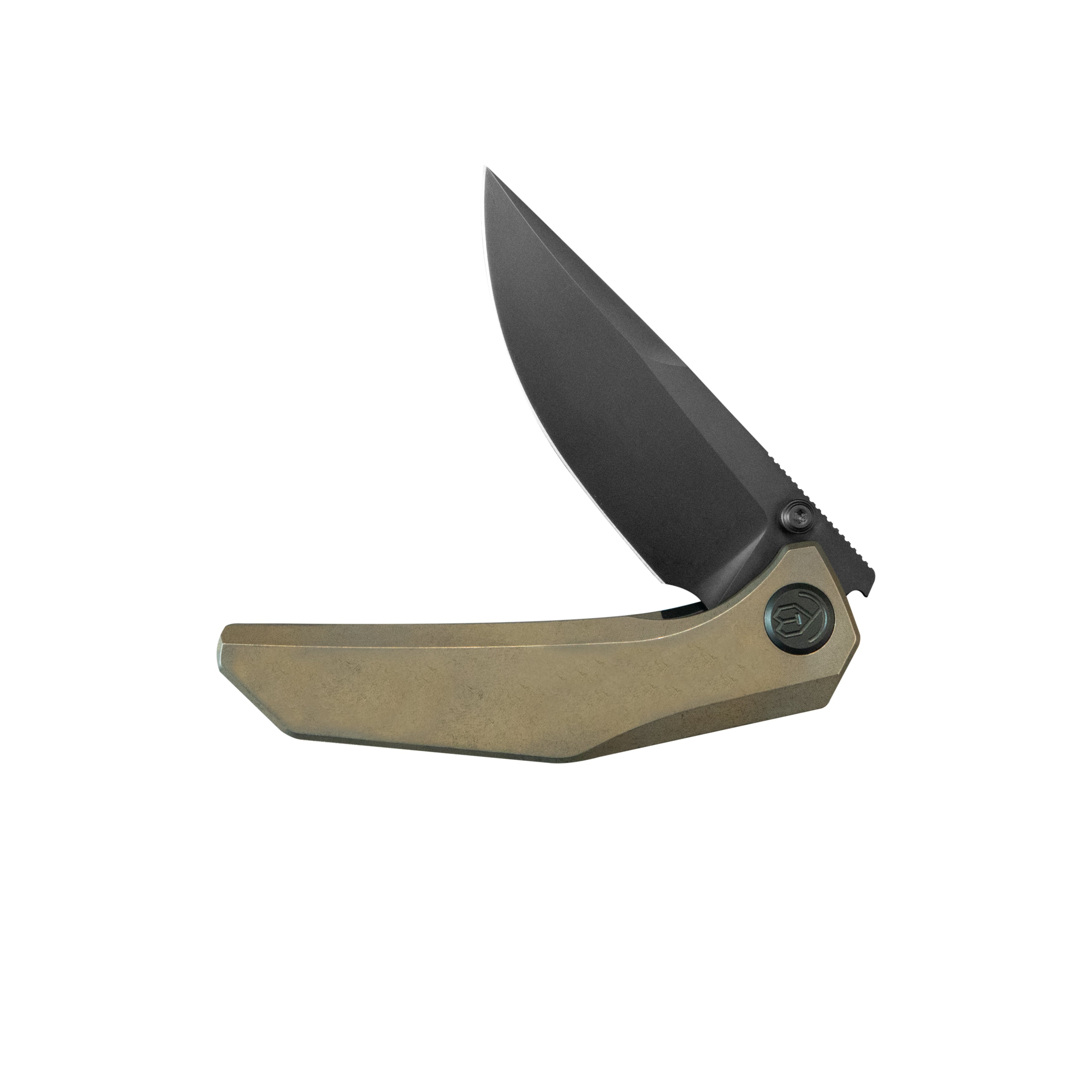 KB Eclipse Folding Knife Bronze Integral Titanium Handle 3.31'' Regular DLC M390 Blade KB417B