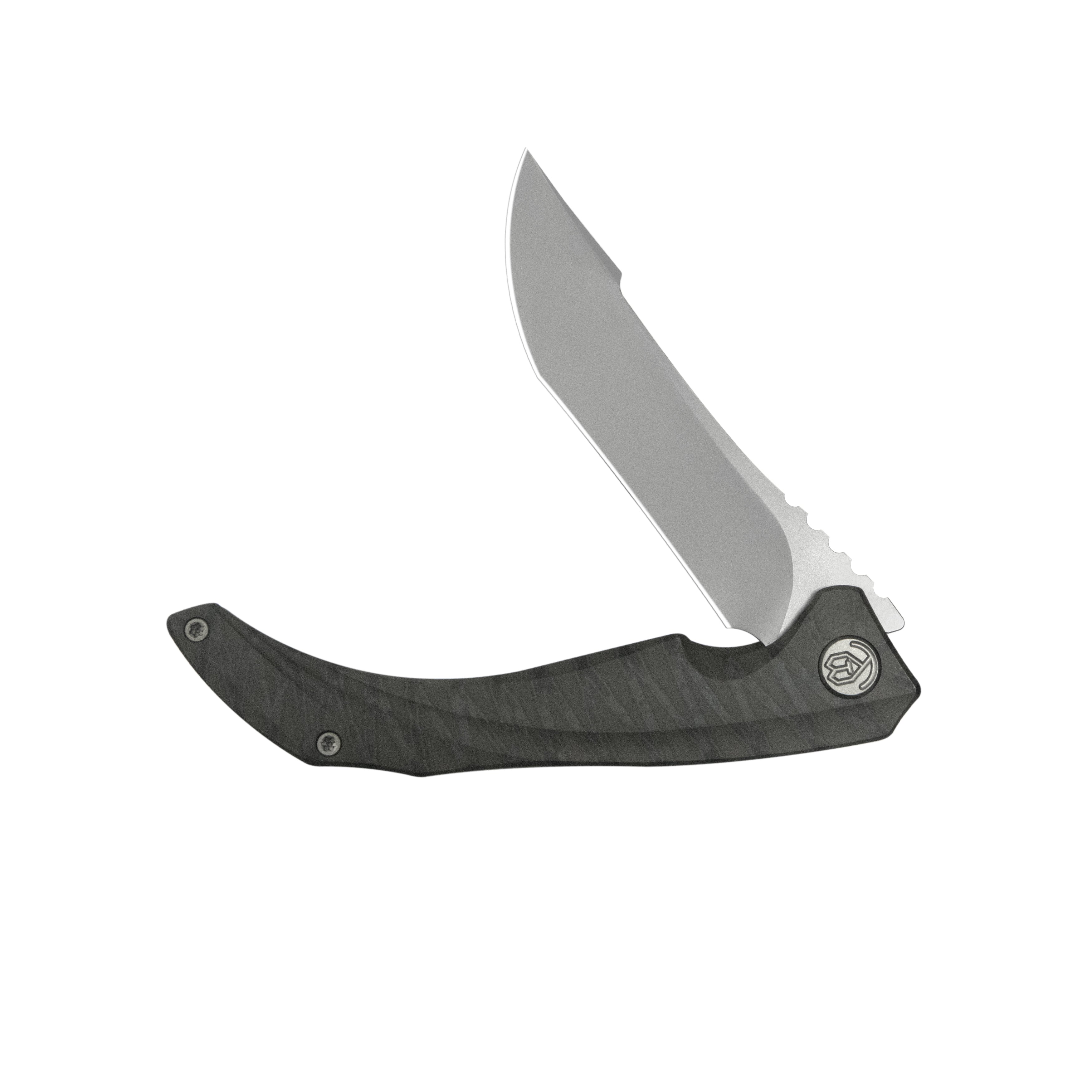 KB Cyrus Folding Knife Flame Ano Titanium Handle 3.46'' Beadblast M390 Blade KB387B