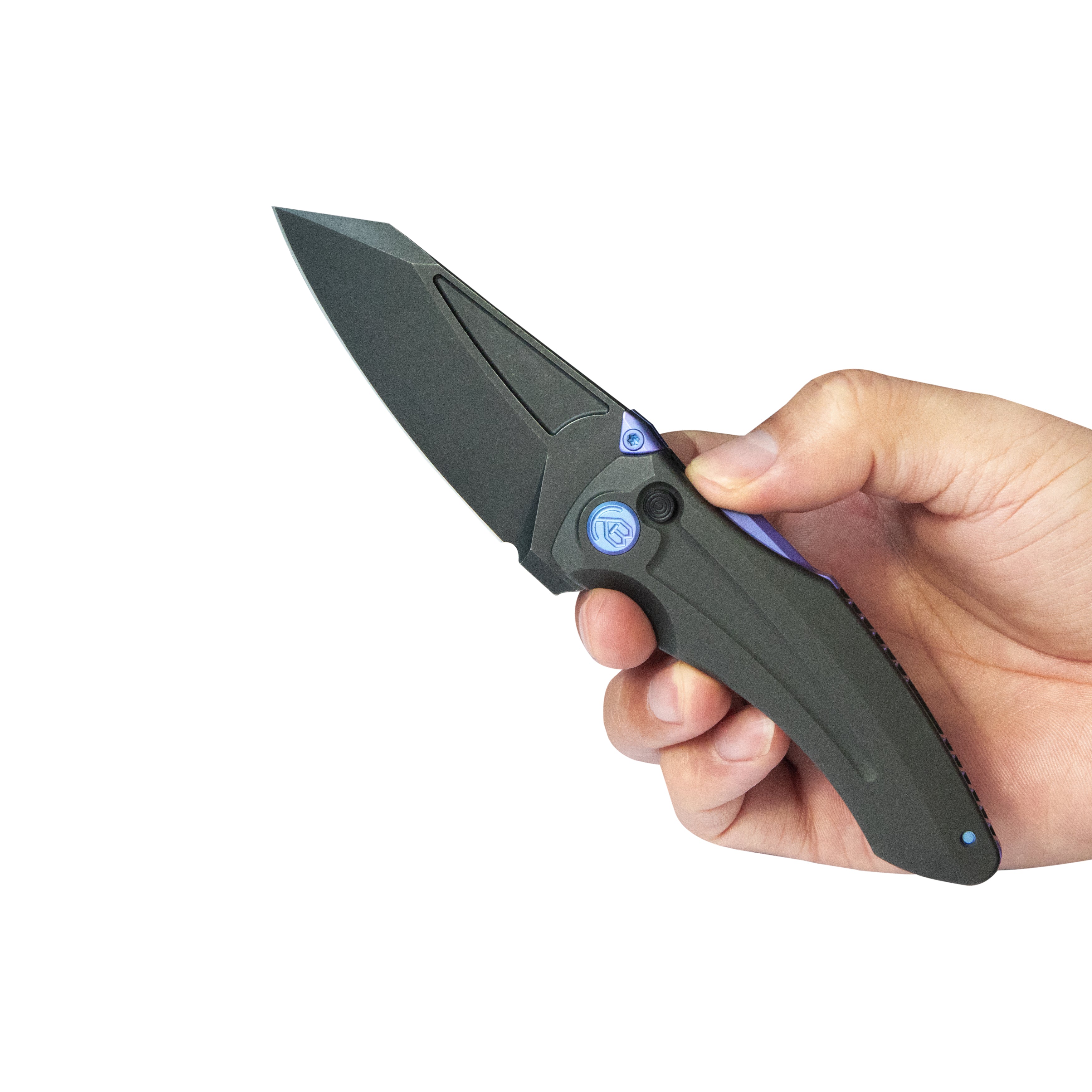 KB Sumo Folding Knife Black Titanium Handle 3.15" Blackwash CPM 20CV Blade KB400E