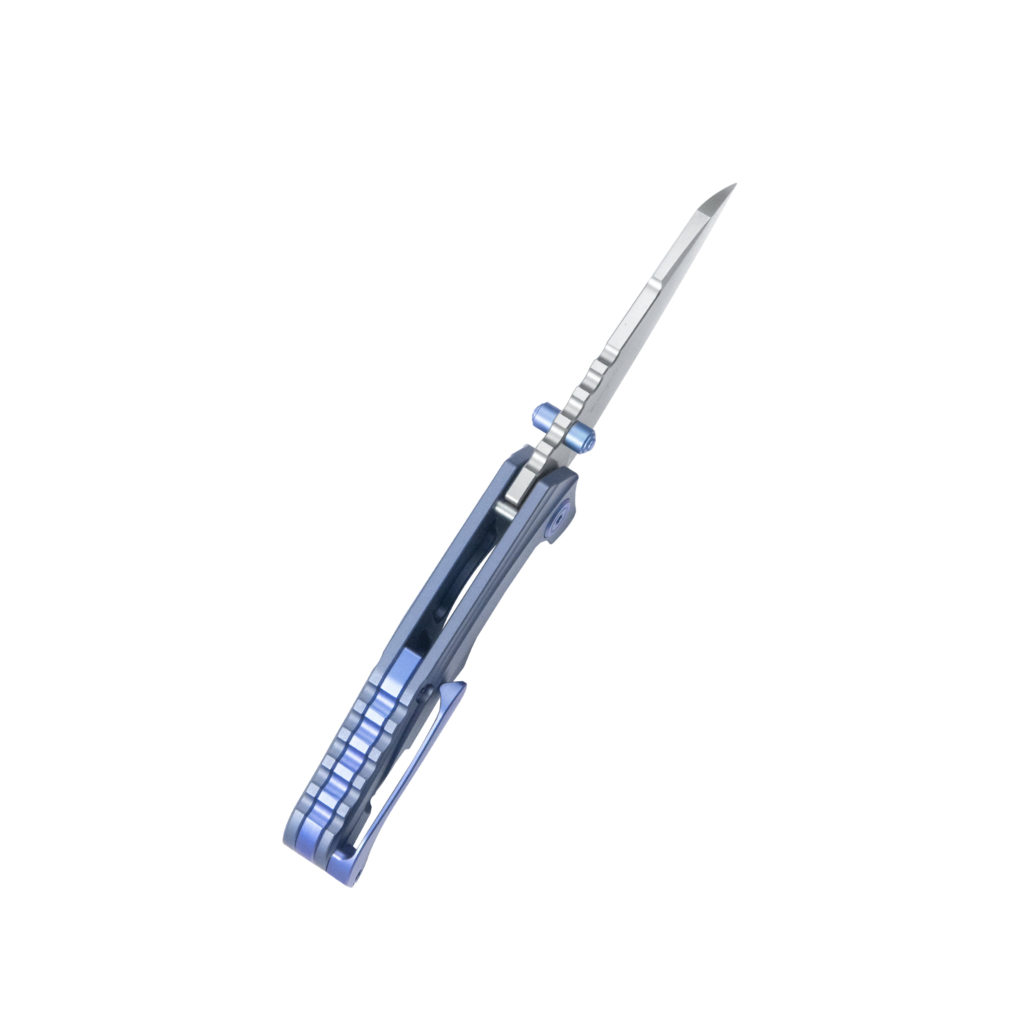 KB Steeltle Folding Knife Blue Titanium Handle 2.36" Stonewash M390 Blade KB390C