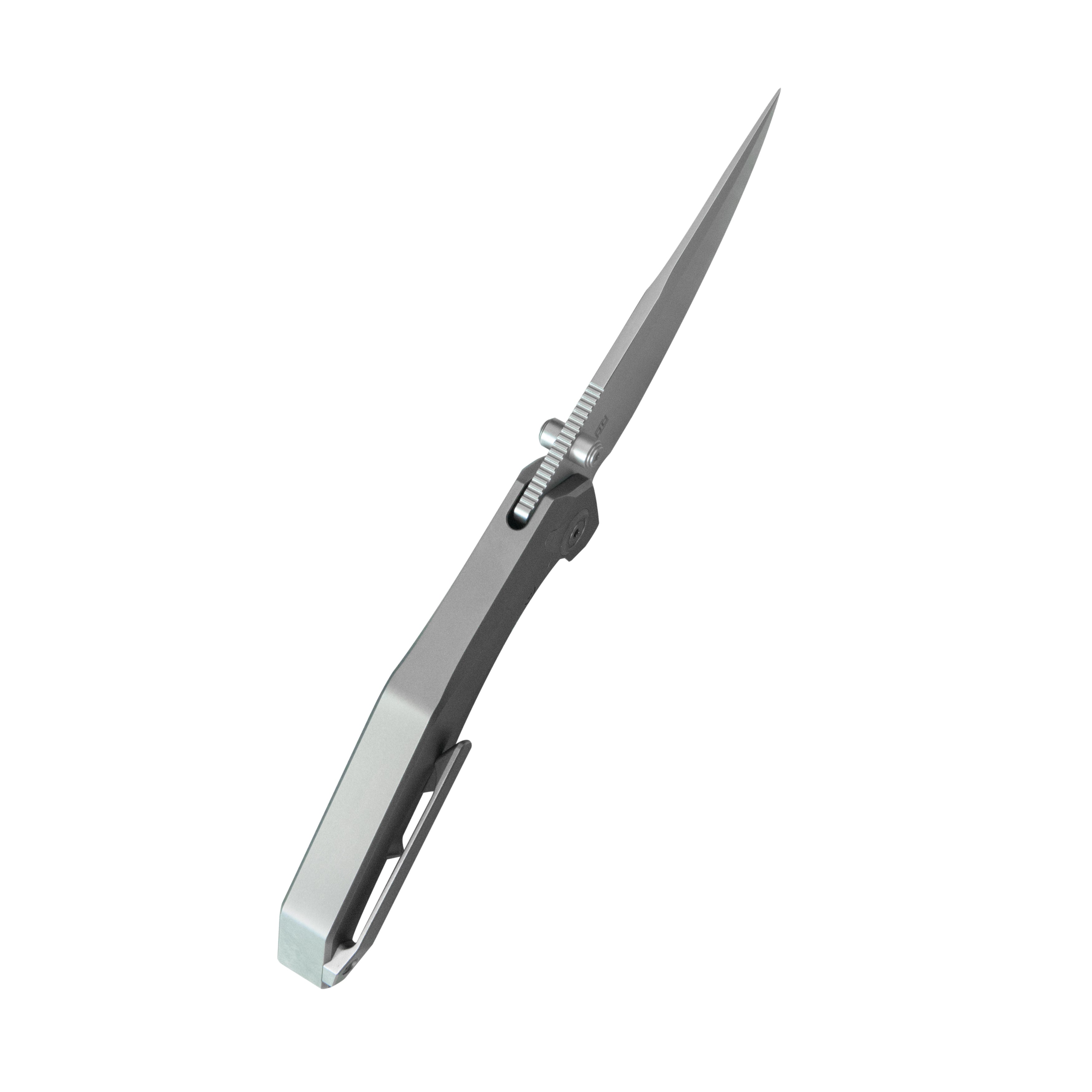 KB Eclipse Folding Knife Grey Integral Titanium Handle 3.31'' Sandblast M390 Blade KB417A