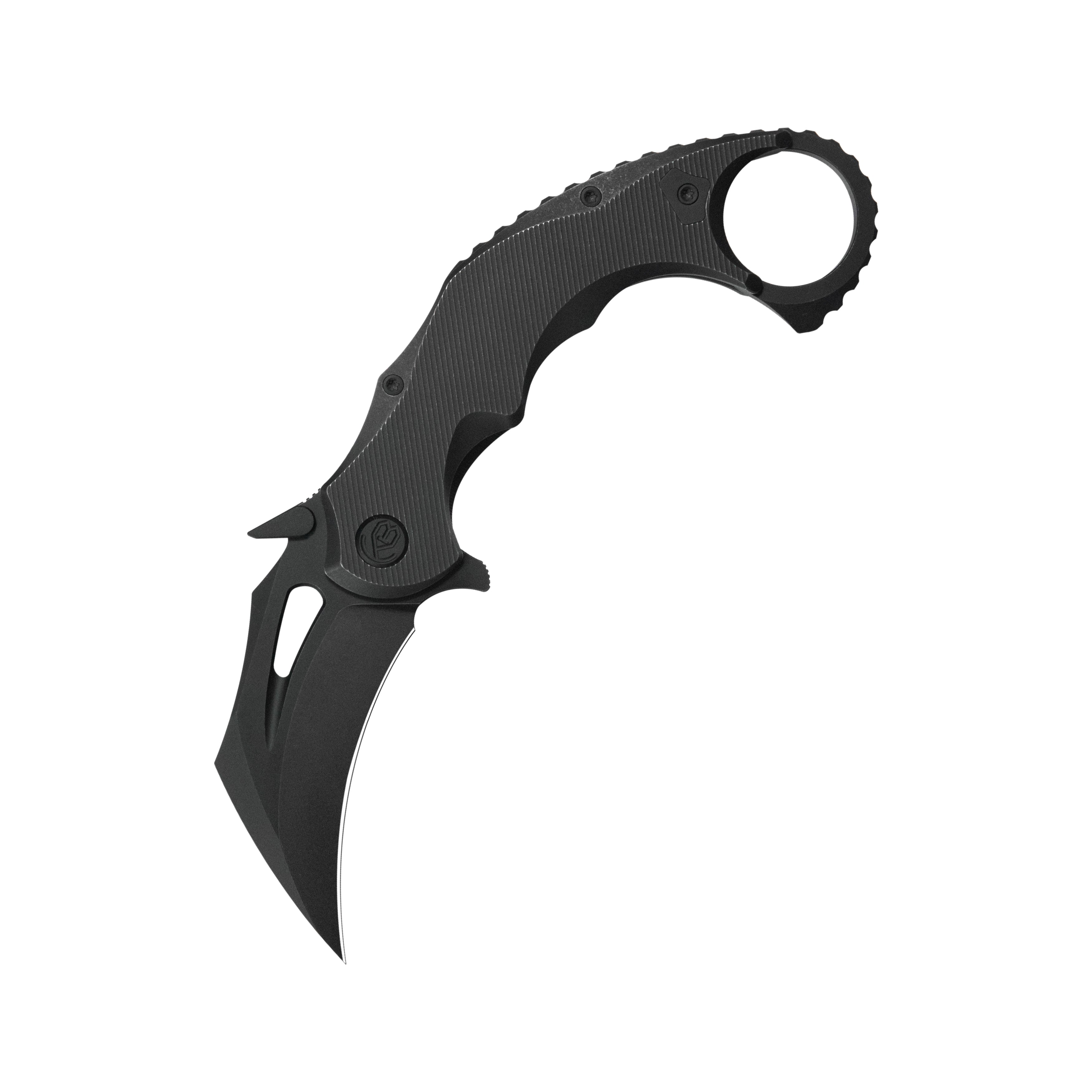KB Wrath Frame Lock Karambit Ti Handle w/ Diagonal Milling 2.52'' Blackwash M390 KB271C
