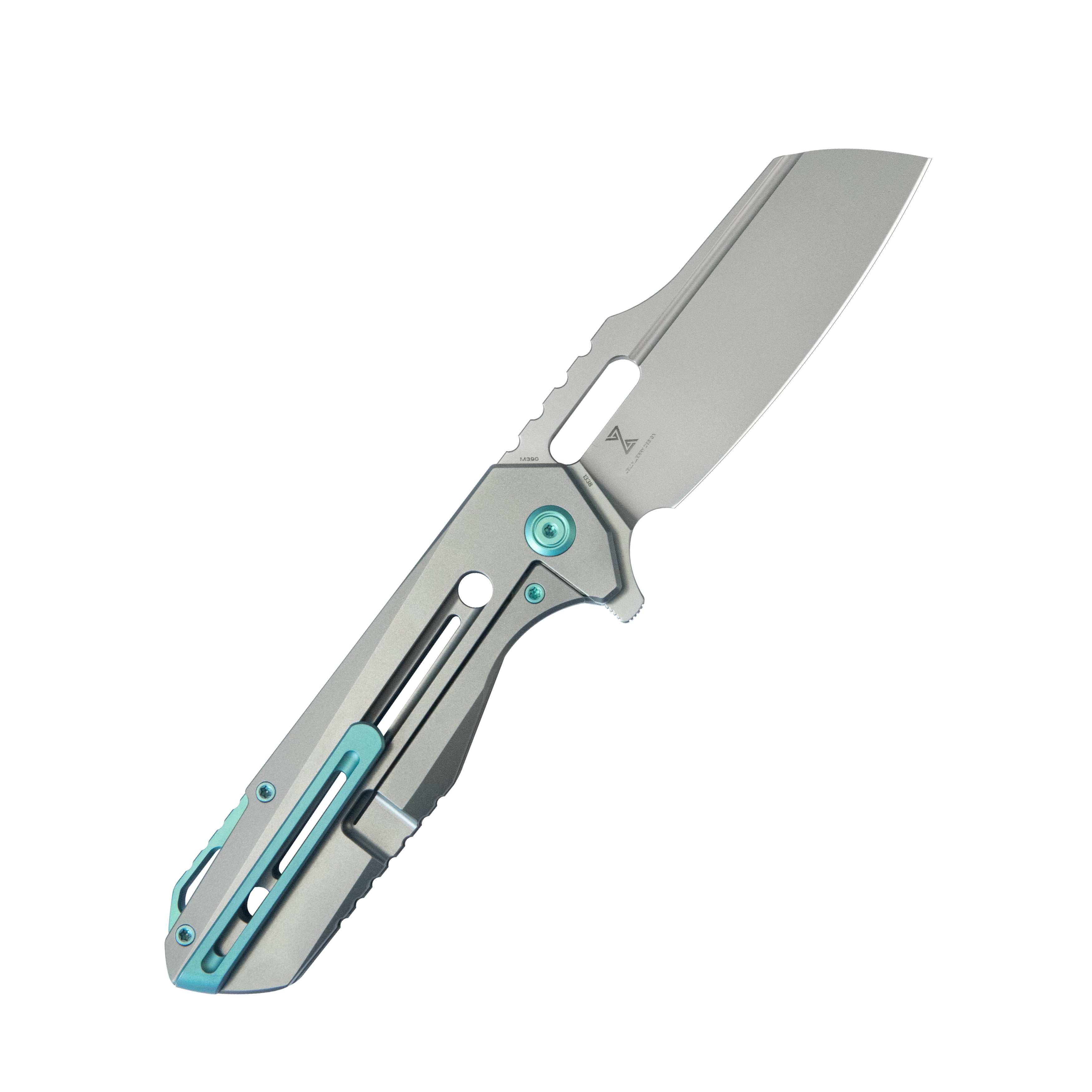 KB Atlas Folding Knife Gray Titanium Handle 3.74" Beadblast M390 Blade KB290E