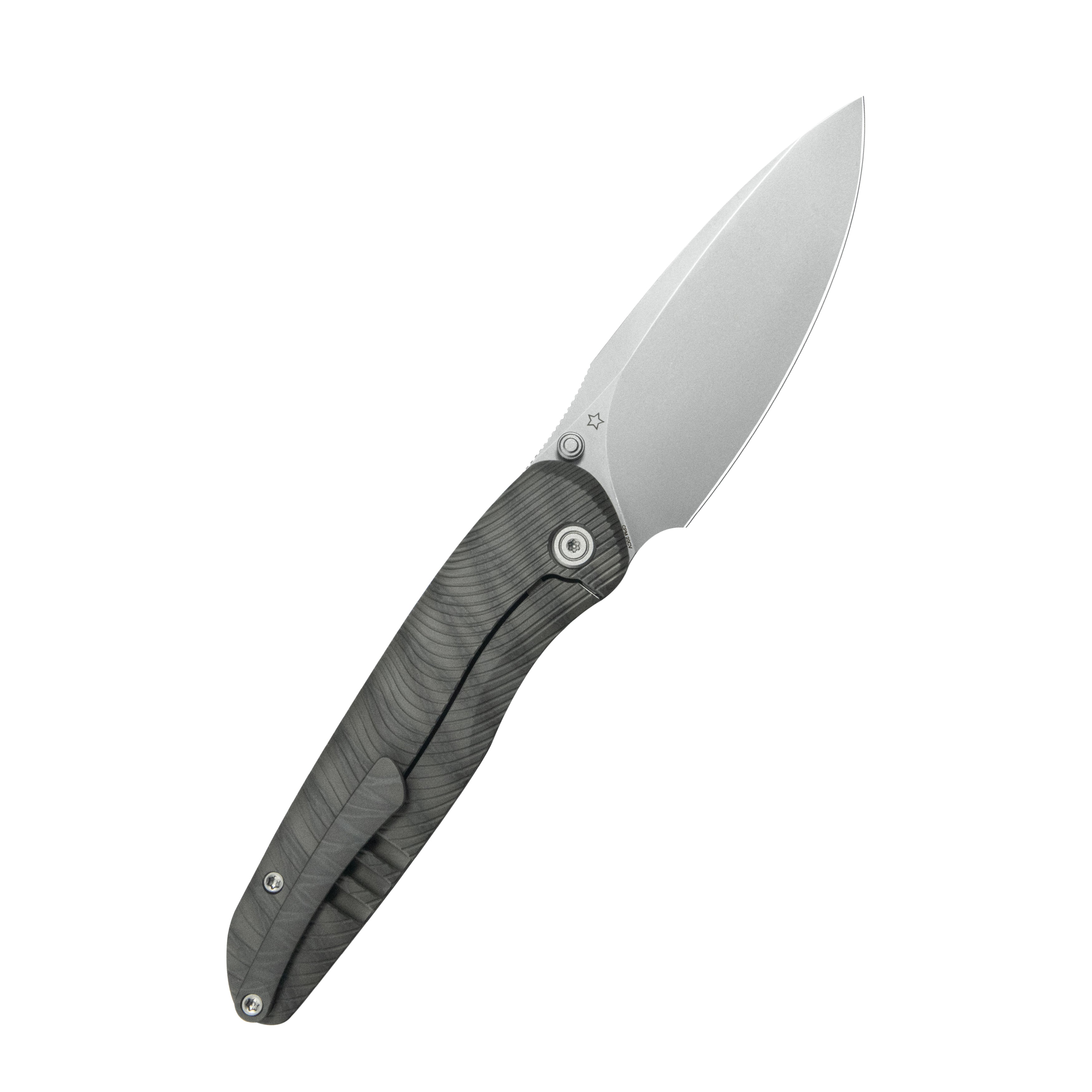 KB Pioneer Folding Knife Flame Titanium w/ Wave Milling Handle 3.35'' Beadblast 20CV Blade KB379B