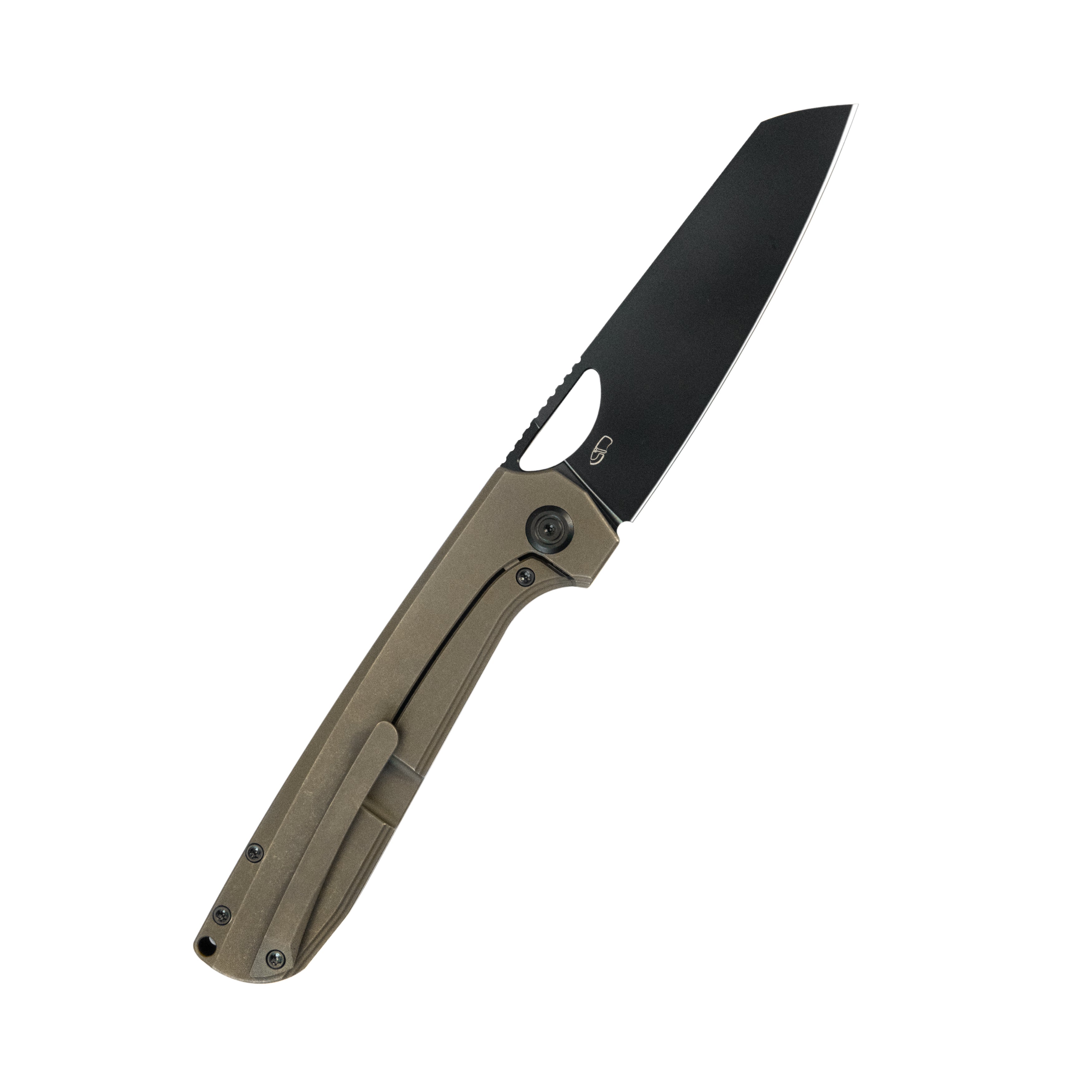 KB Elang Frame Lock Folding Knife Black PVD Titanium Handle 3.86" DLC S35VN Blade KB339C