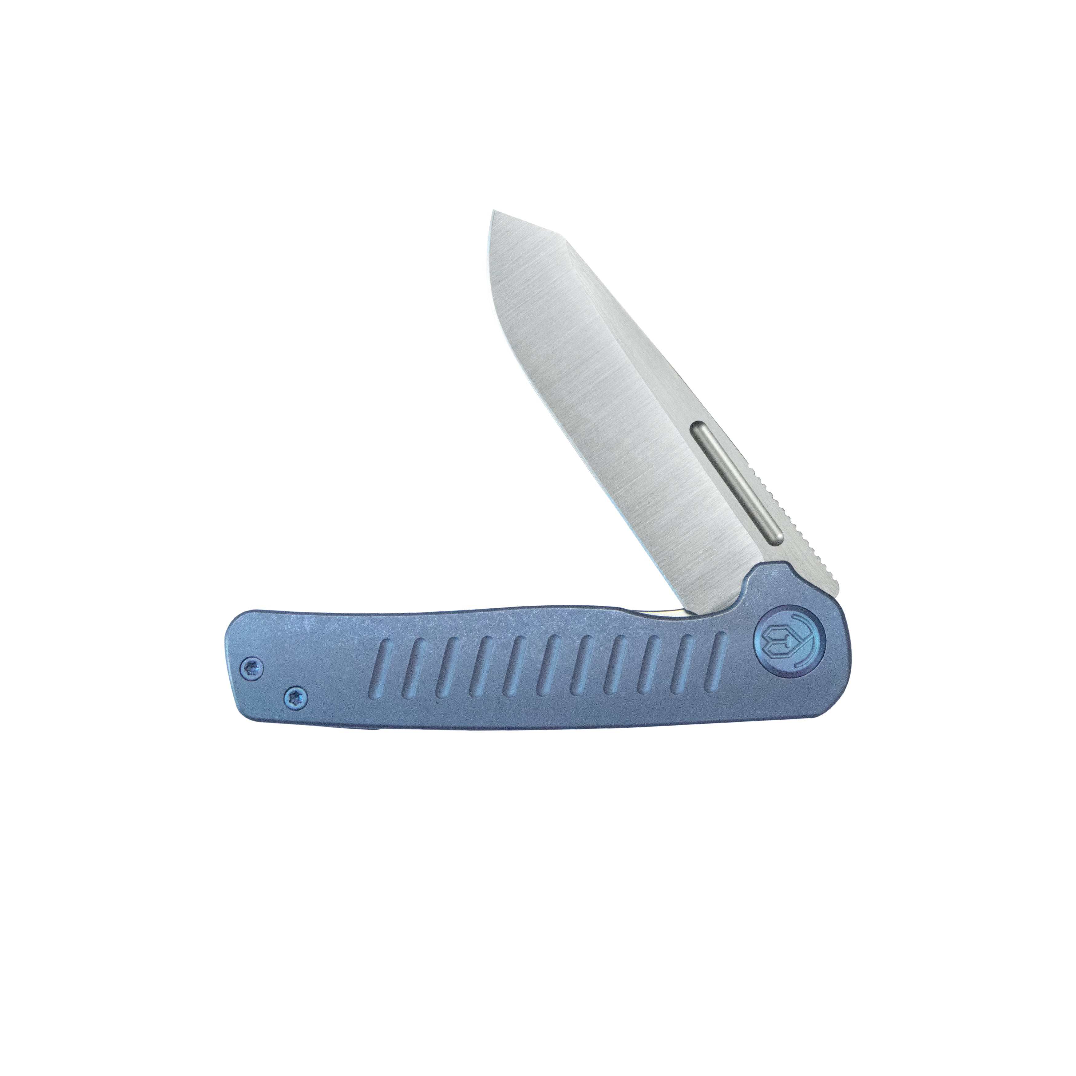 KB Steelhead Folding Knife Blue Titanium Handle 3.15" Belt Satin M390 Blade KB315C