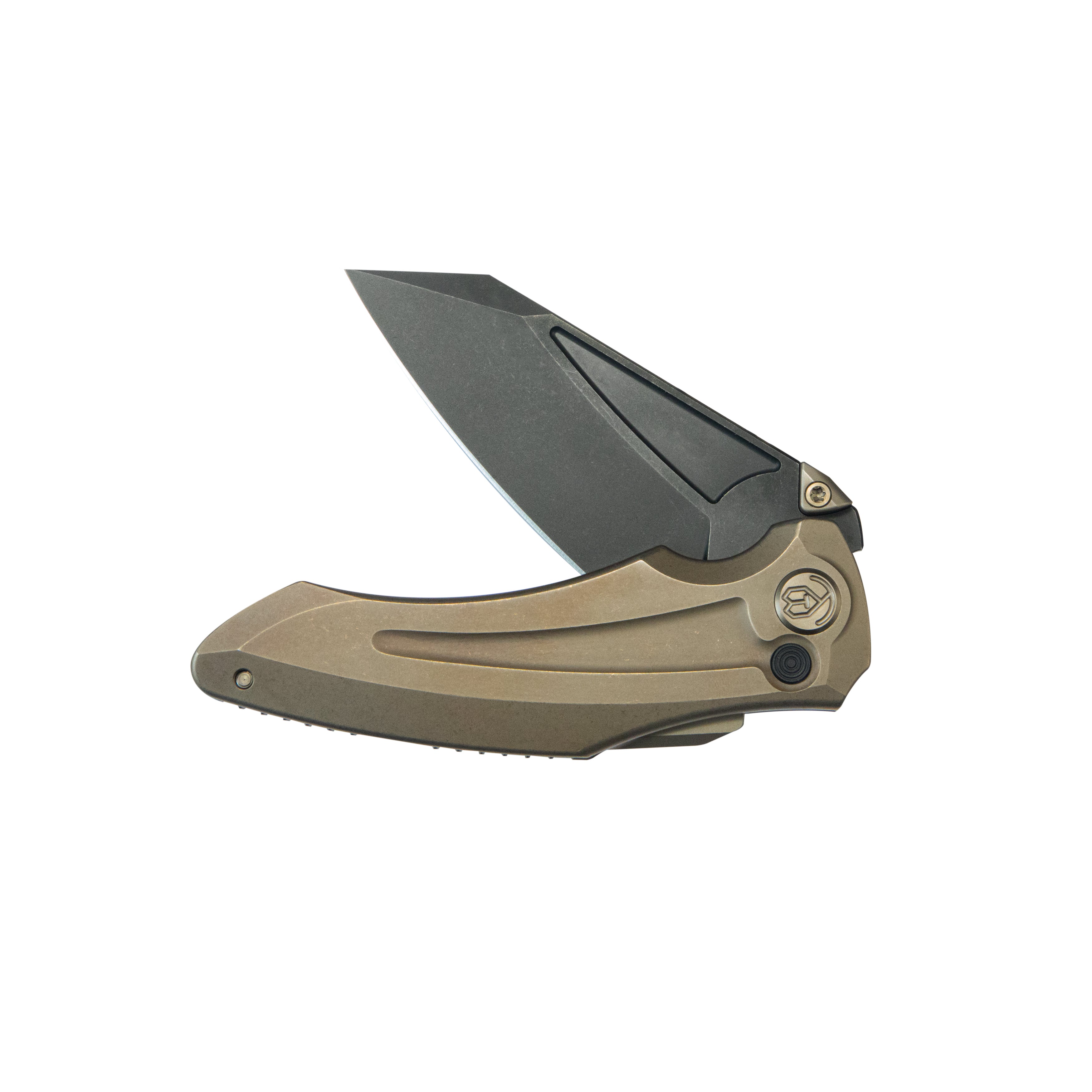 KB Sumo Folding Knife Bronze Titanium Handle 3.15" Blackwash CPM 20CV Blade KB400D