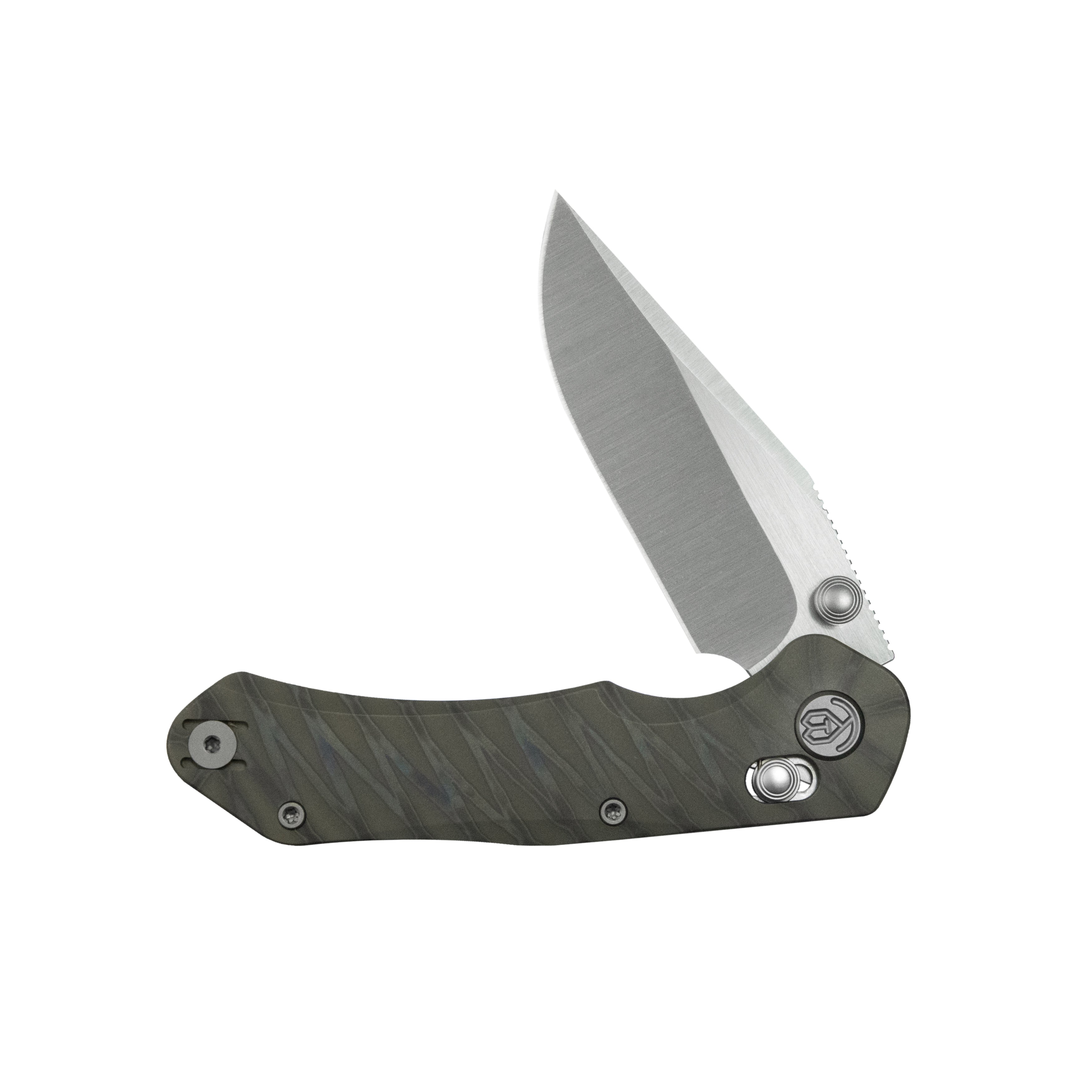 KB Coronado Folding Knife Flame Titanium Handle 3.46" Belt Satin Vanax Blade KB466B