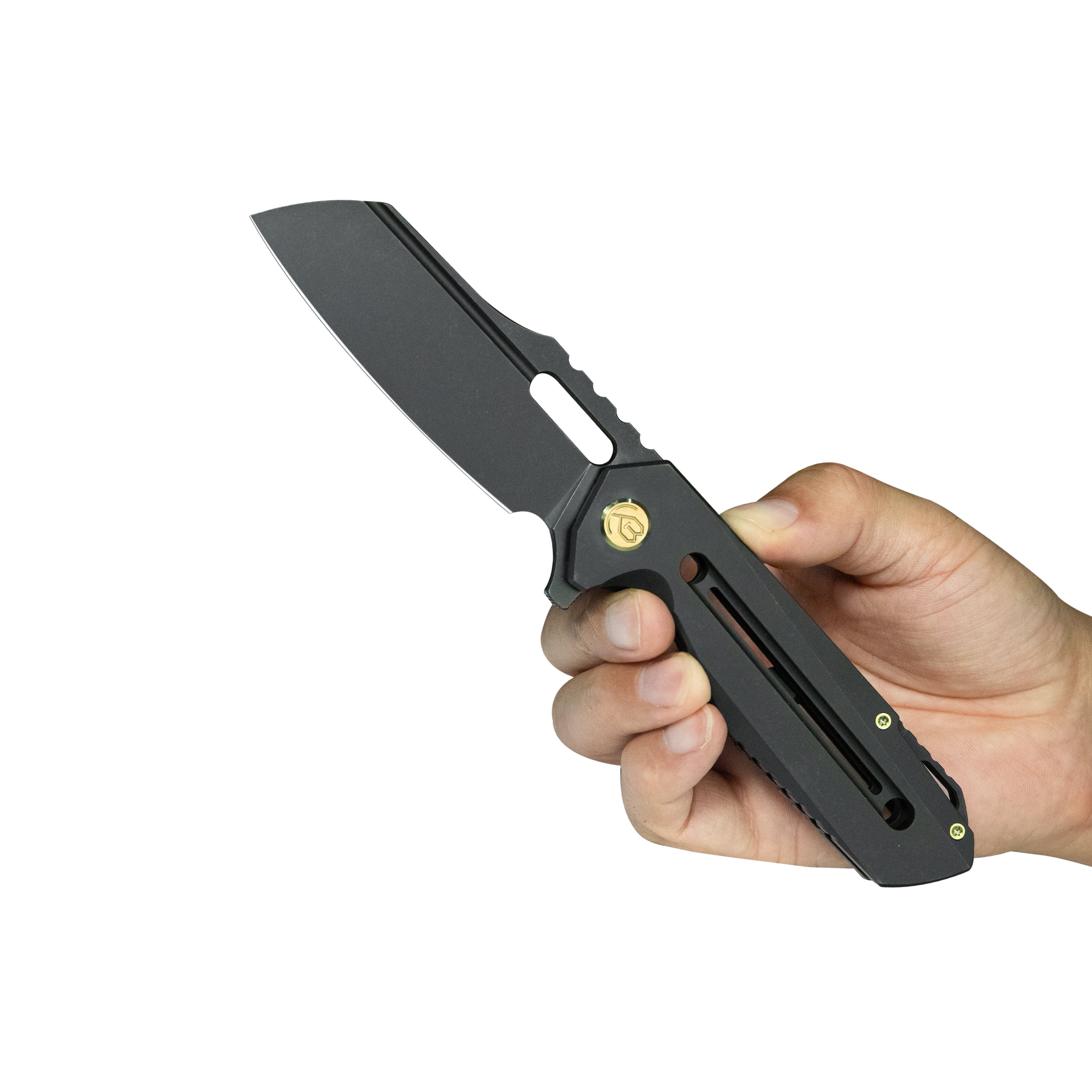KB Atlas Folding Knife Black Titanium Handle 3.74" Blackwash M390 Blade KB290F