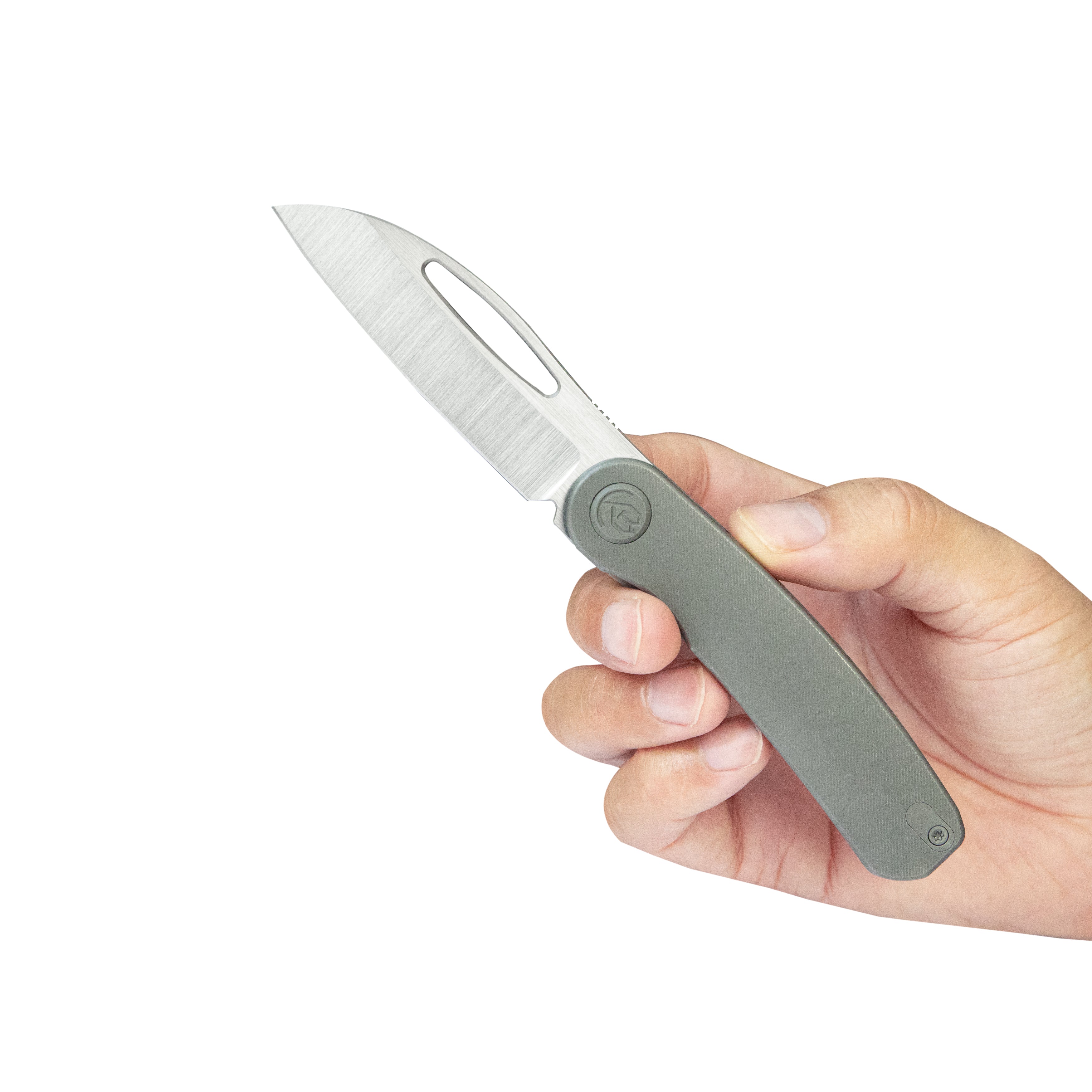 KB Decimal Folding Knife Darkwash Titanium Handle 3.15" Belt Satin M390 Blade KB354B