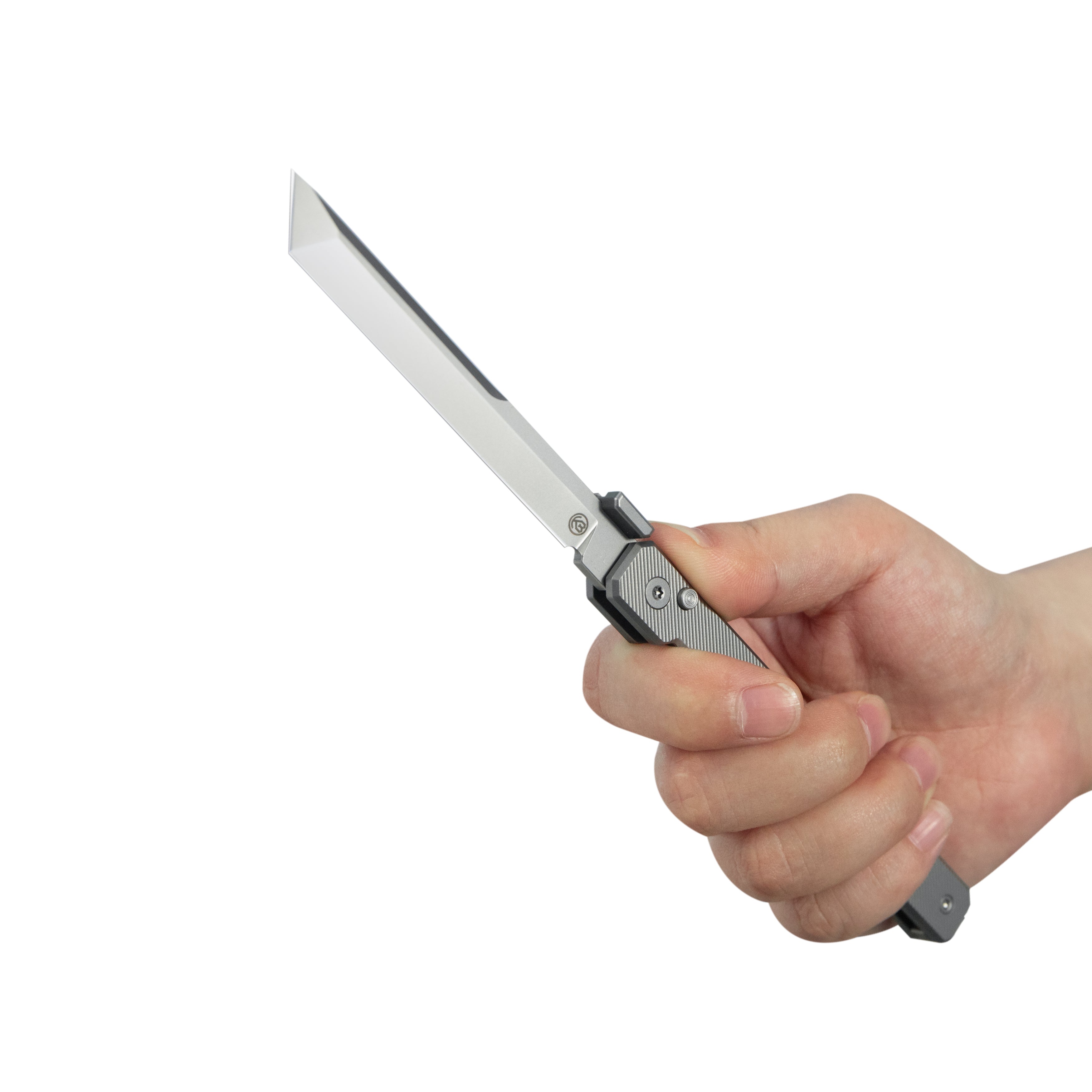 KB Prism Folding Knife Beadblast Titanium Handle 3.54" Beadblast M390 Blade KB243D