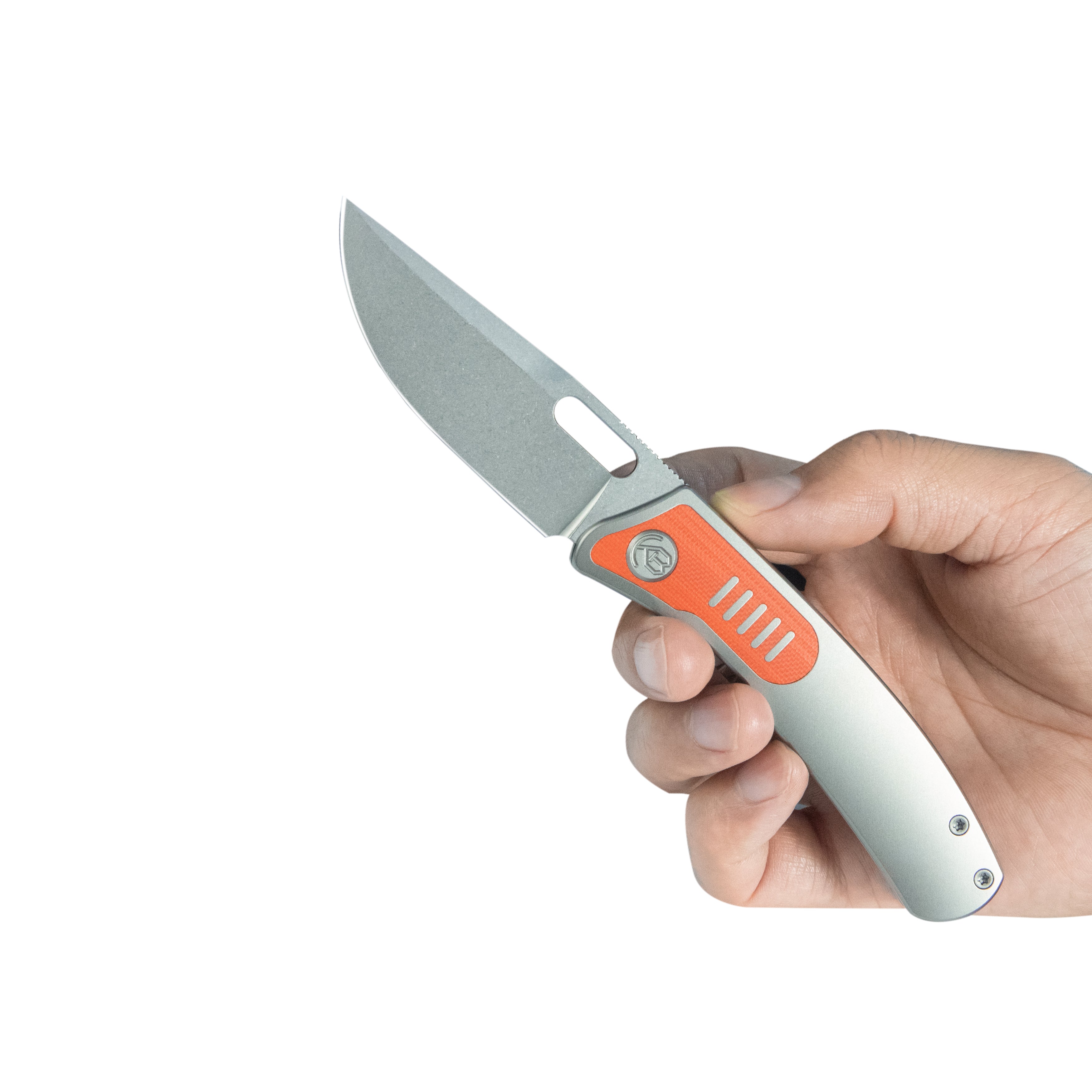 KB Common Thread Folding Knife Sandblasting Titanium/G10 inlays Handle 3.35'' Silver Bead Blasting M390 Blade KB377A