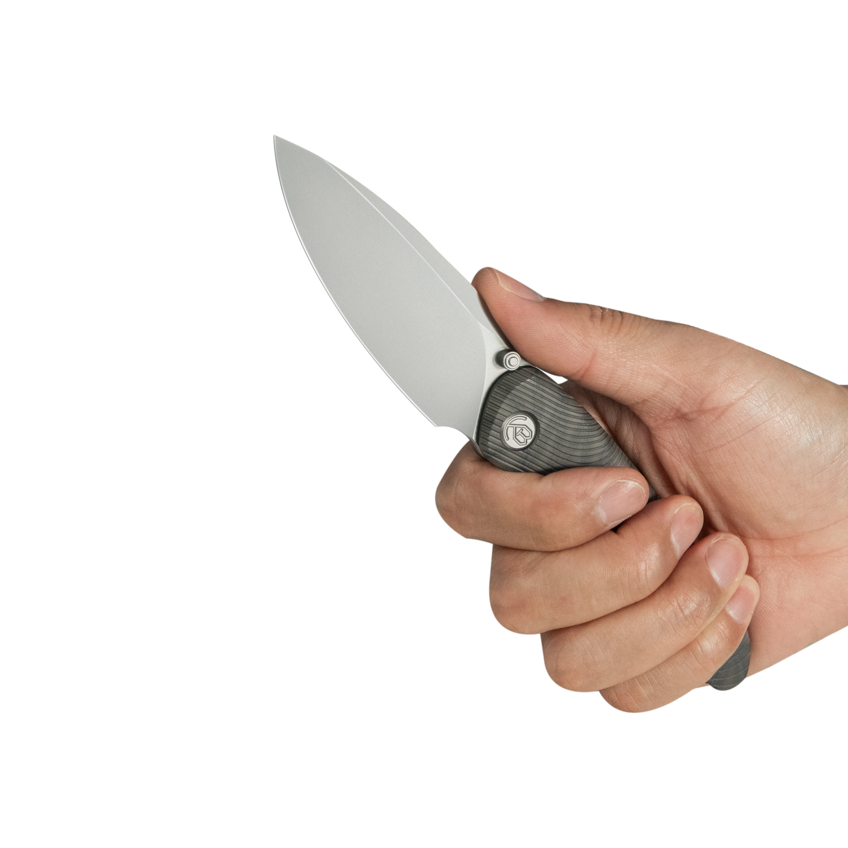 KB Pioneer Folding Knife Flame Titanium w/ Wave Milling Handle 3.35'' Beadblast 20CV Blade KB379B