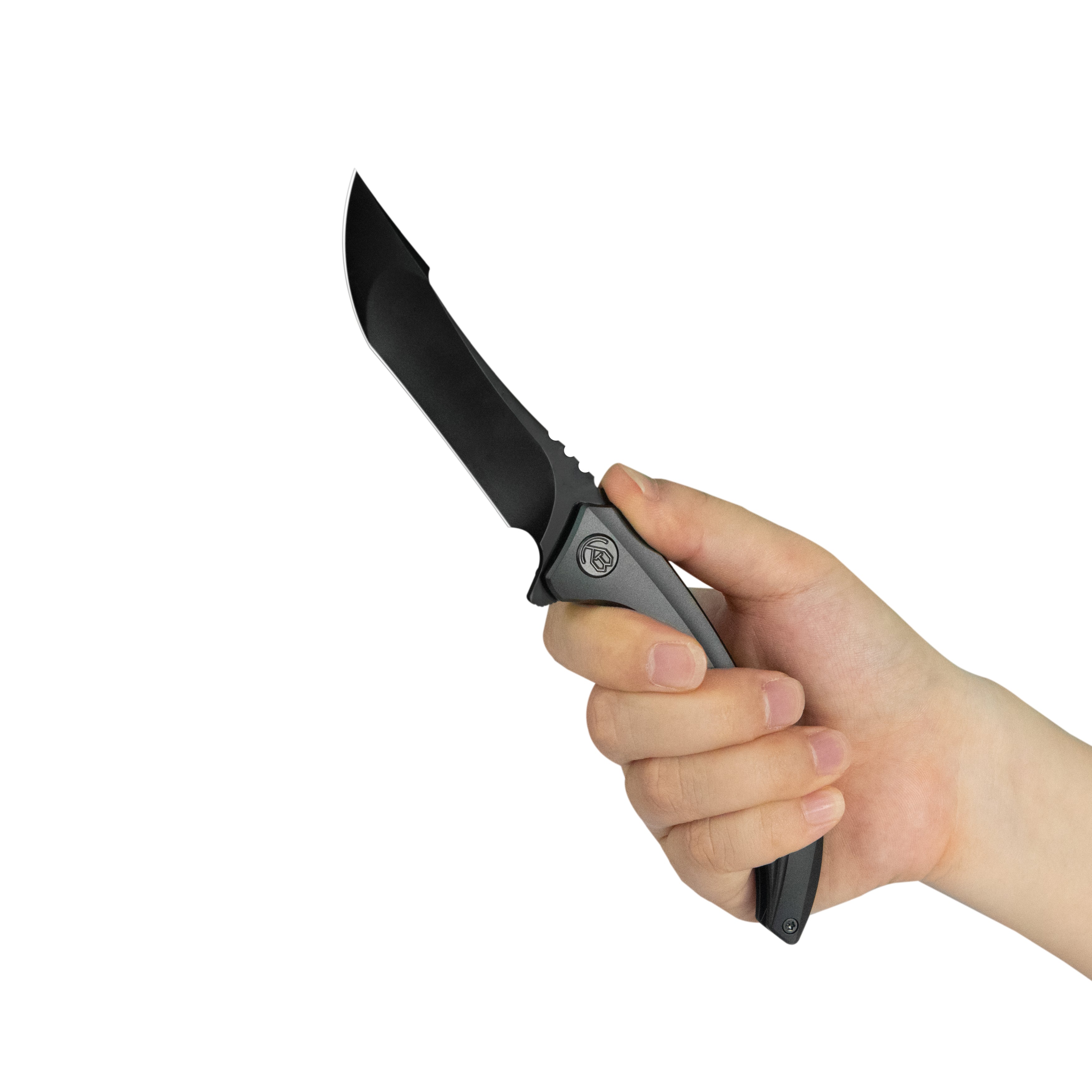 KB Cyrus Folding Knife Regular DLC Titanium Handle 3.46'' Regular DLC M390 Blade KB387C