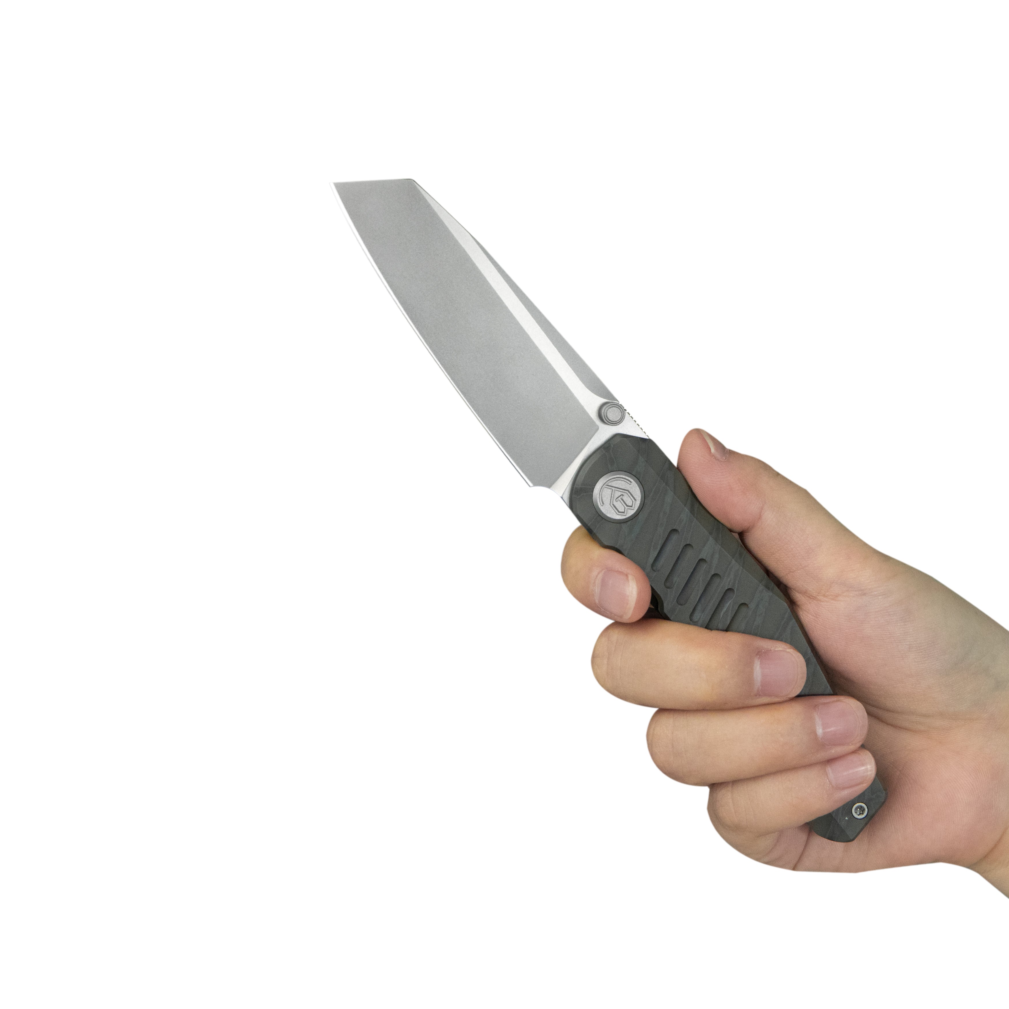 KB Protocol Folding Knife Flame Titanium Handle 3.35'' Bead Blasting M390 Blade KB419B