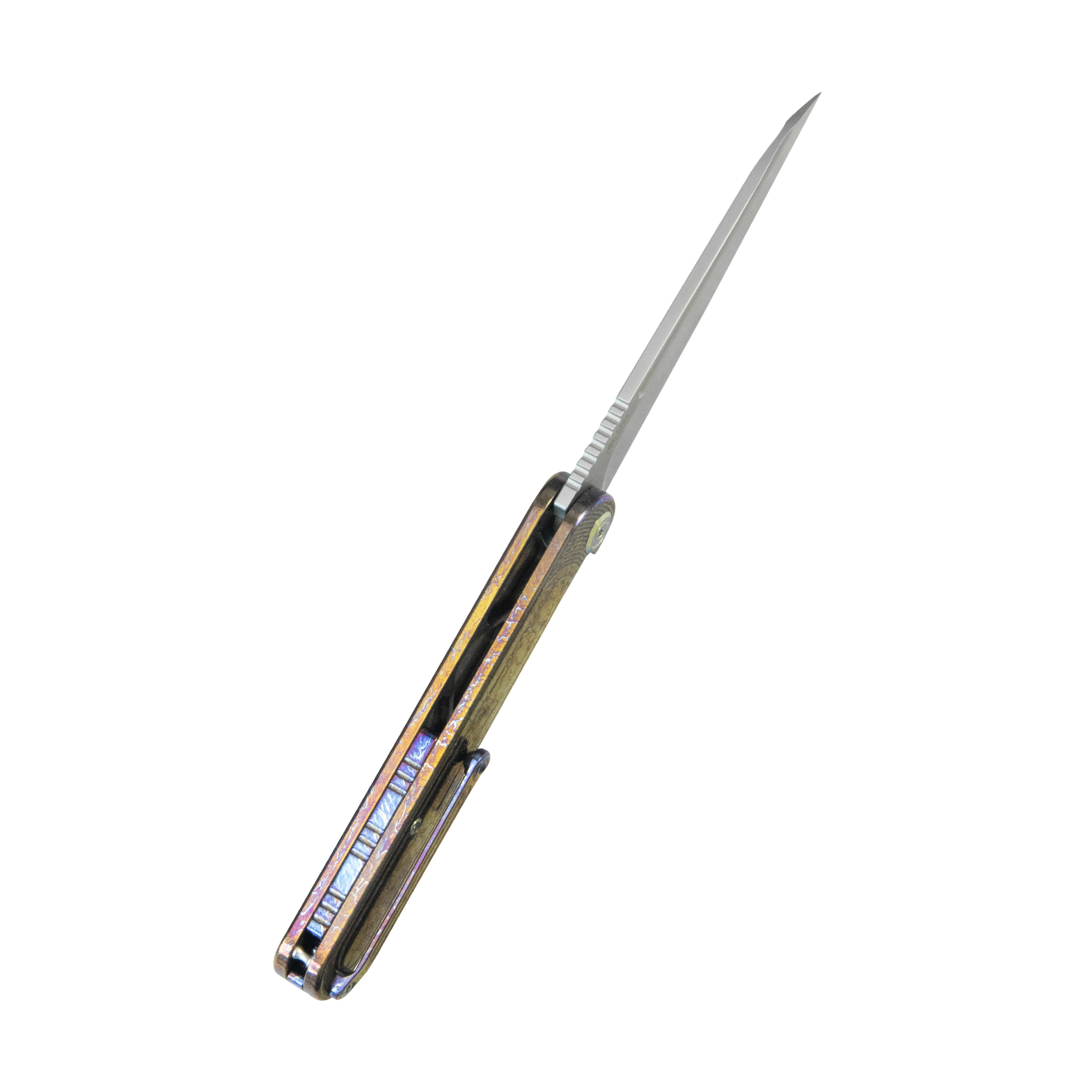 KB Dandy Frame Lock Gentlemans Pocket Folding Knife Flame Ti Handle 3.94" Sandblast S90V KB247H