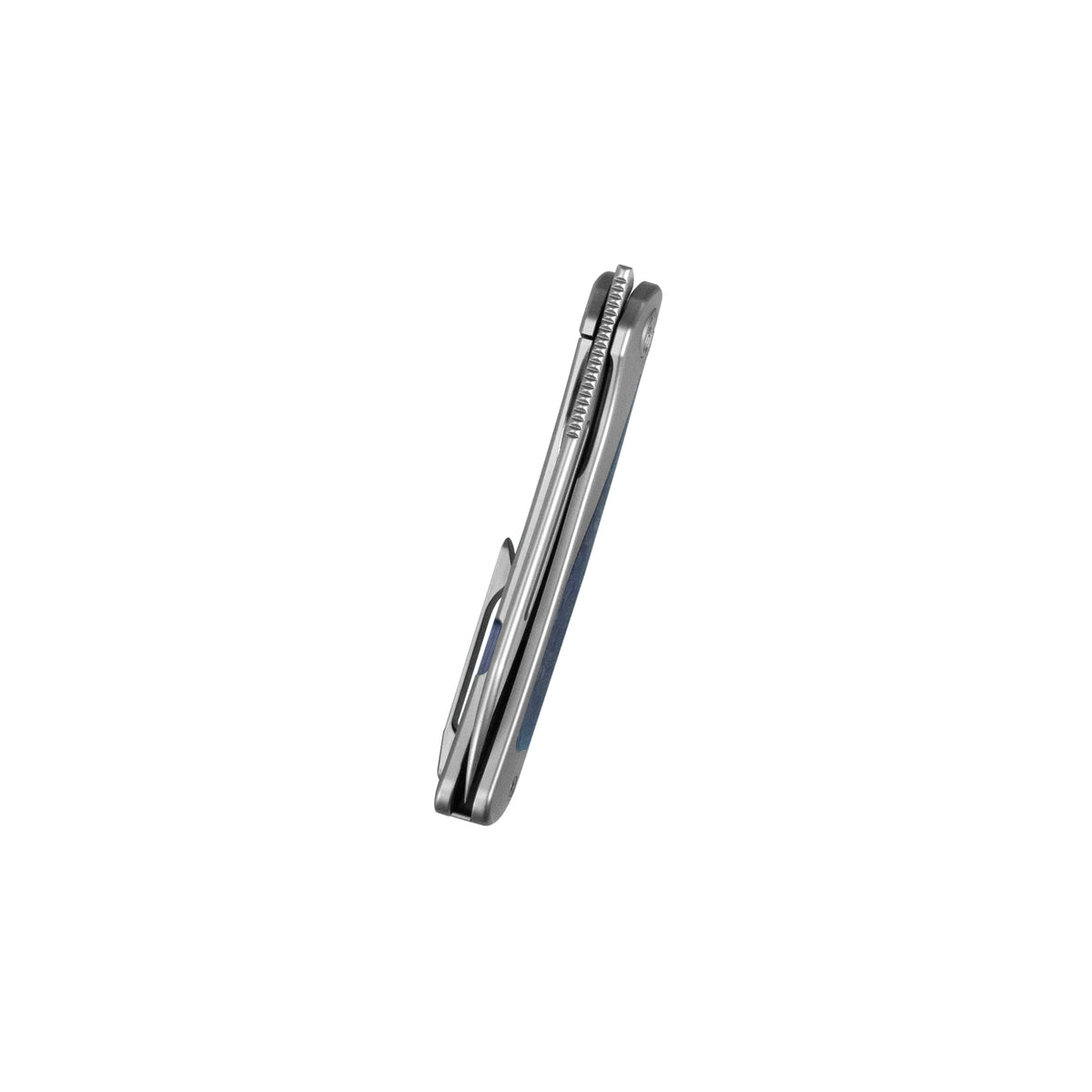KB Finesse Folding Knife Sandblasting Titanium with Zircuti inlay Handle 3.54" Belt Satin Bohler M390 Blade KB399C