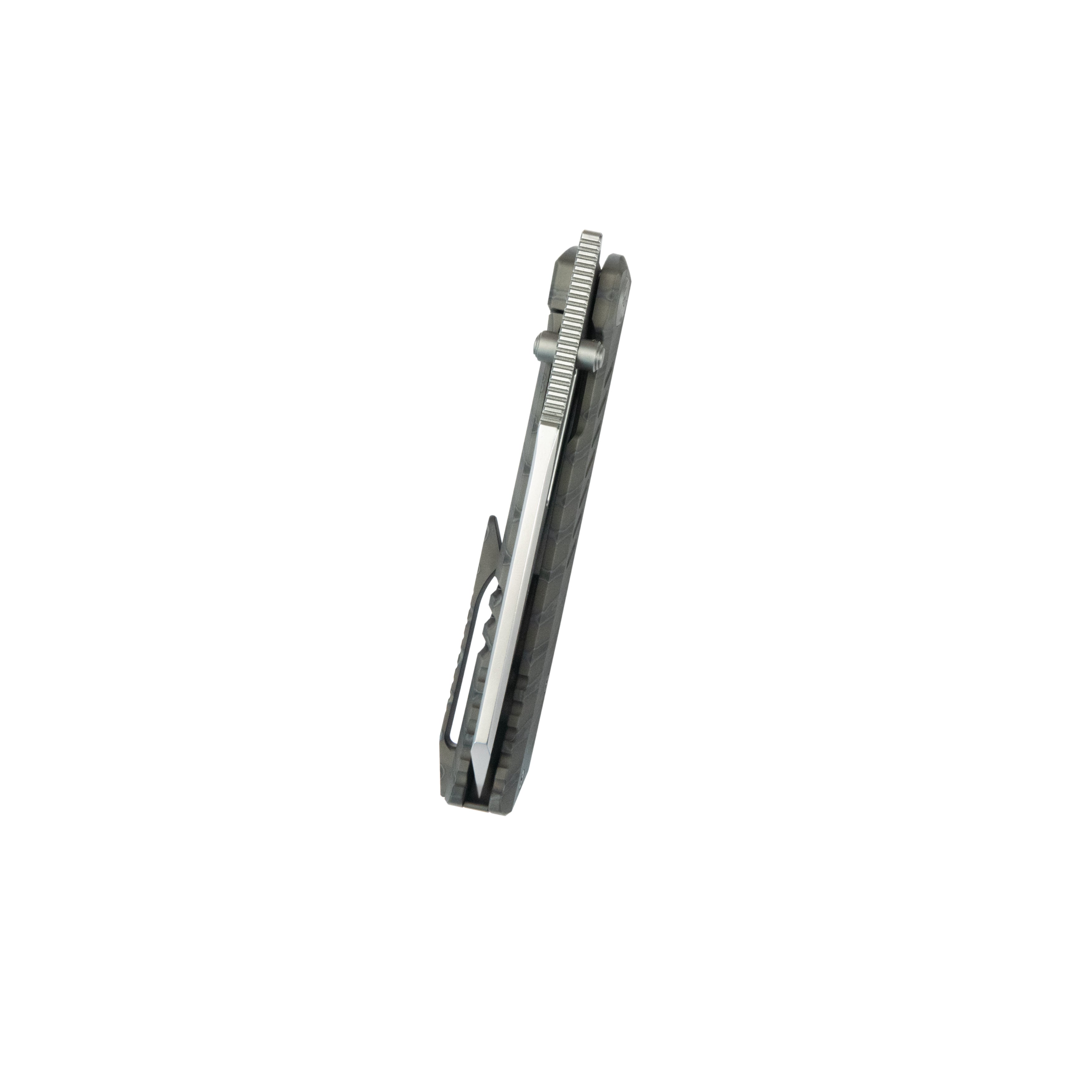 KB Insomnia Frame Locking Folding Knife Flamed Titanium Handle 3.46" Silver Bead Blast M390 Blade KB441B