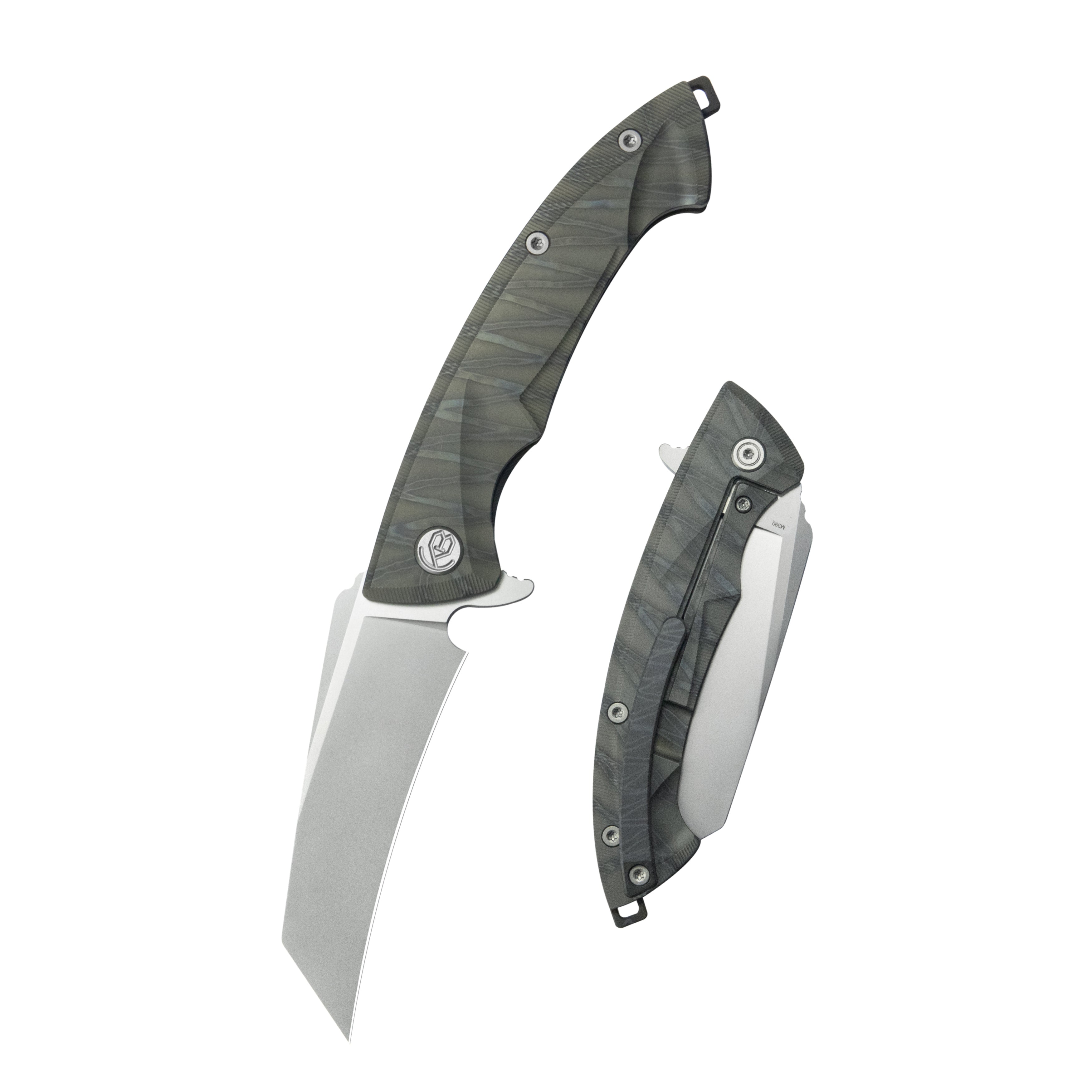 KB Anteater Frame Lock Pocket Folding Knife Flame Ti Handle 3.43'' Sandblast M390 KB153B