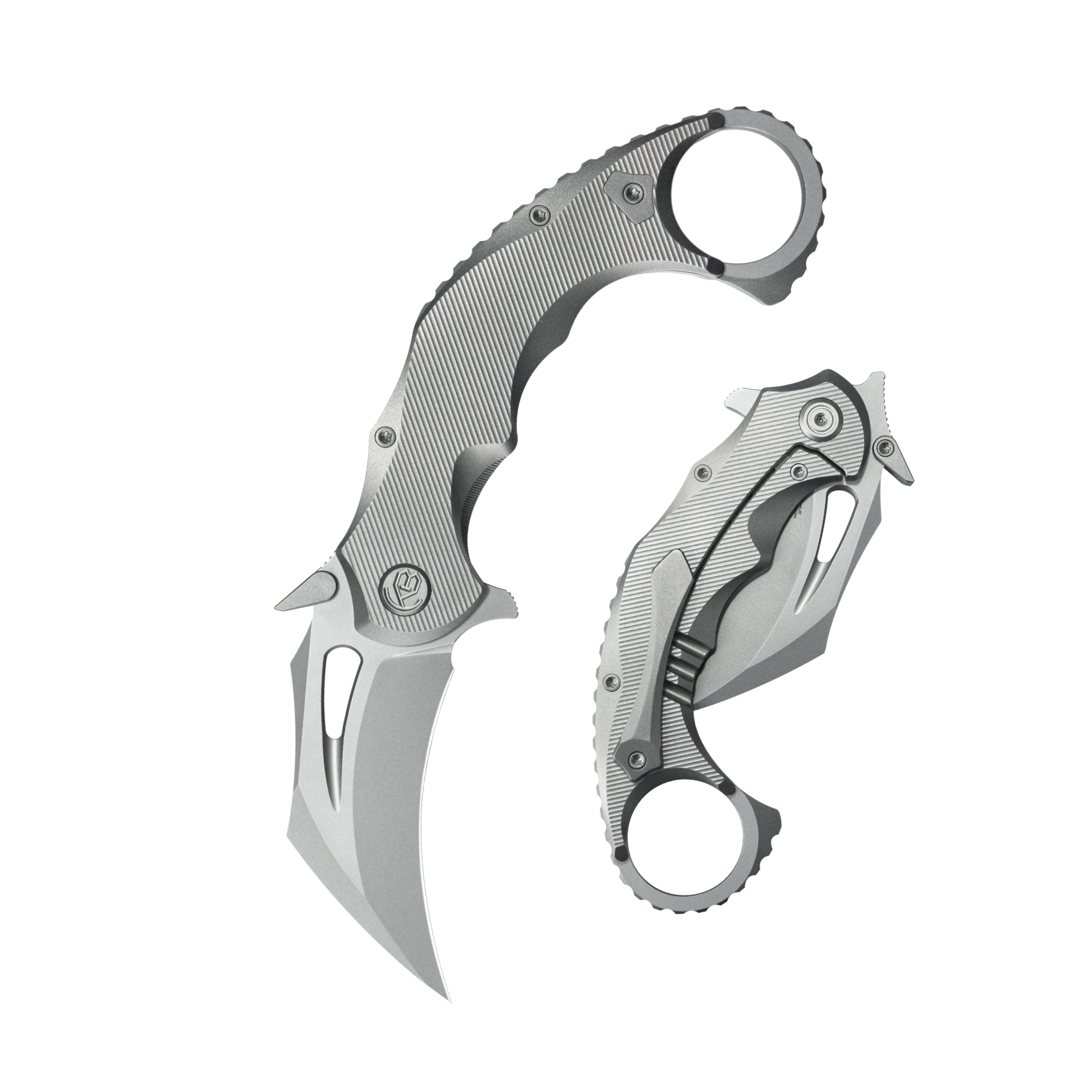 KB Wrath Frame Lock Karambit Ti Handle w/ Diagonal Milling 2.52'' Beadblast M390 KB271A