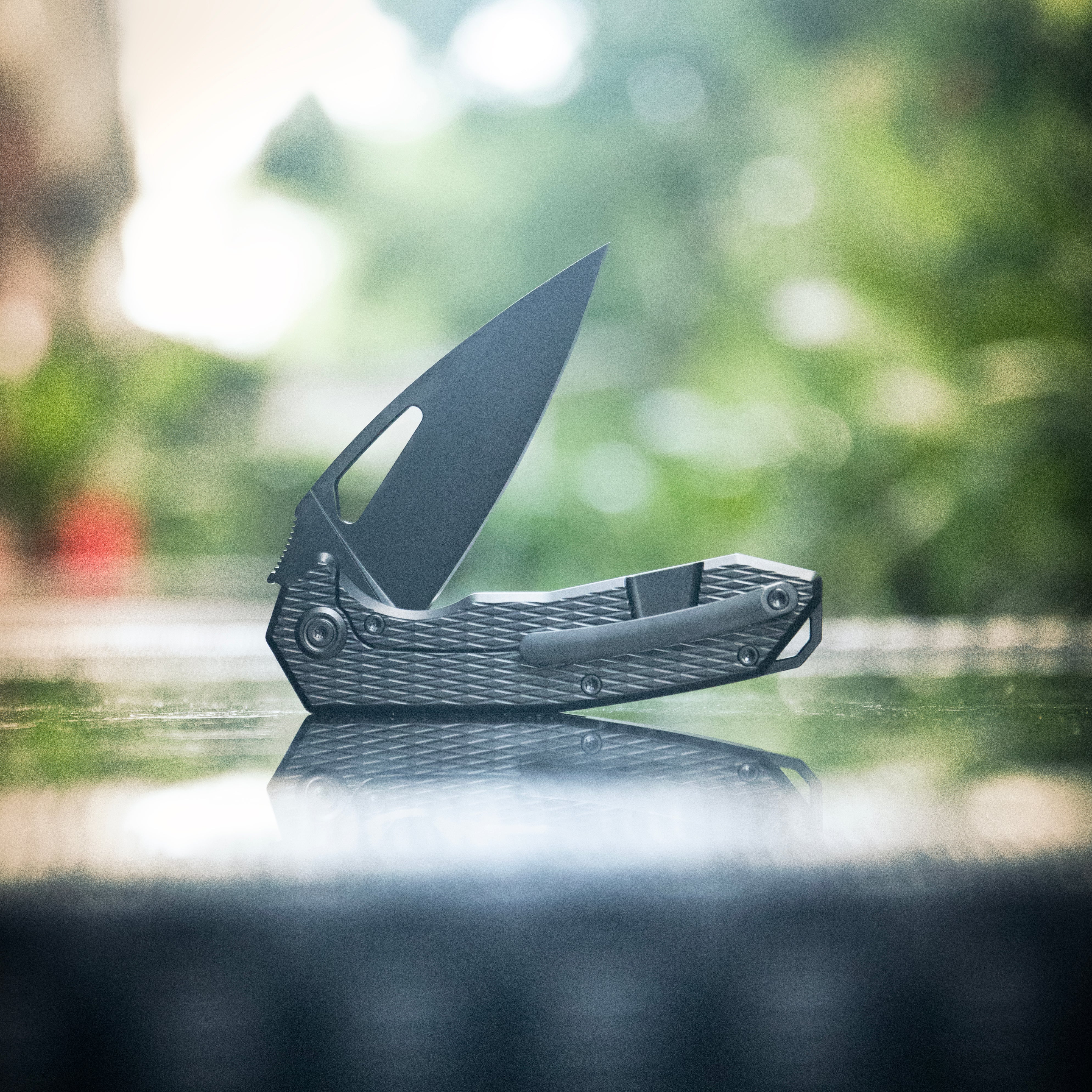 KB Coeus Outdoor Folding Knife Gray Titanium Handle 3.11" Beadblast S35VN Blade KB286A