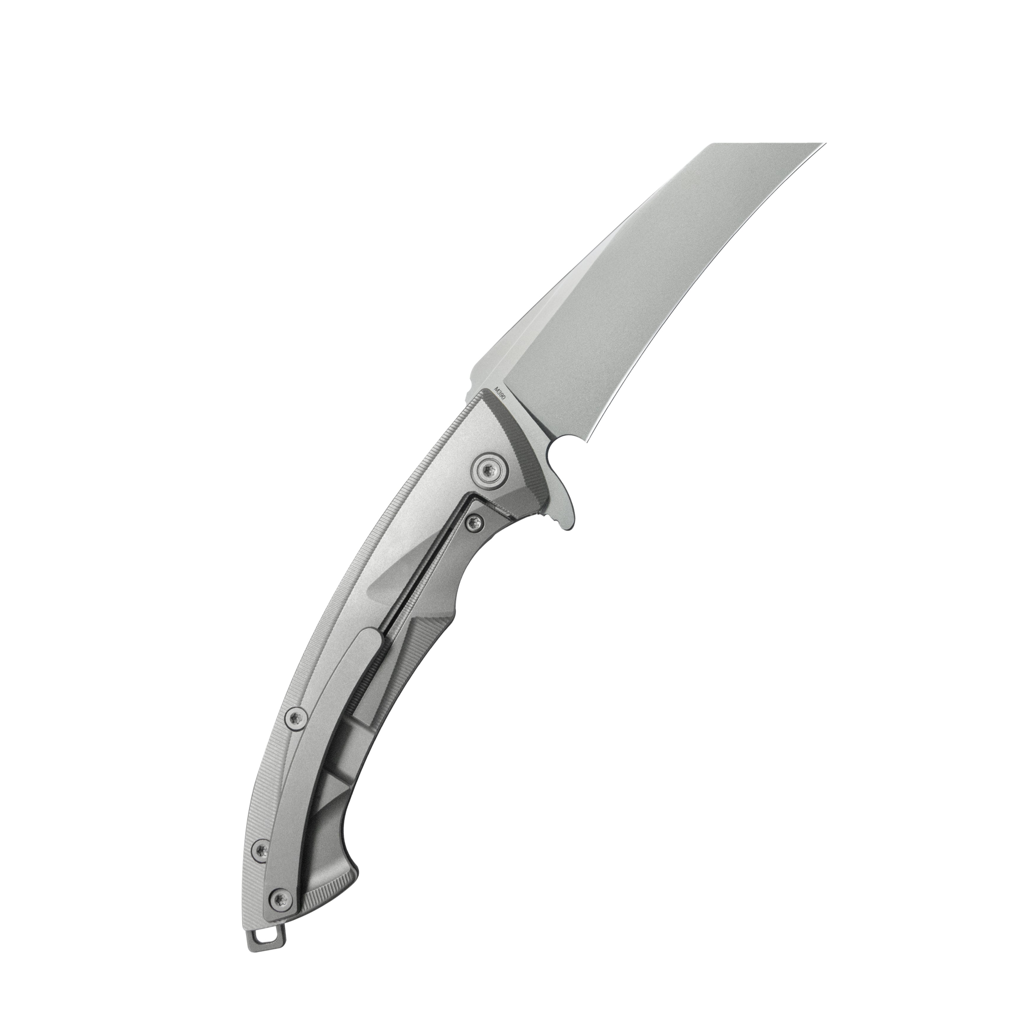 KB Anteater Frame Lock Pocket Folding Knife Gray Ti Handle 3.43'' Sandblast M390 KB153A