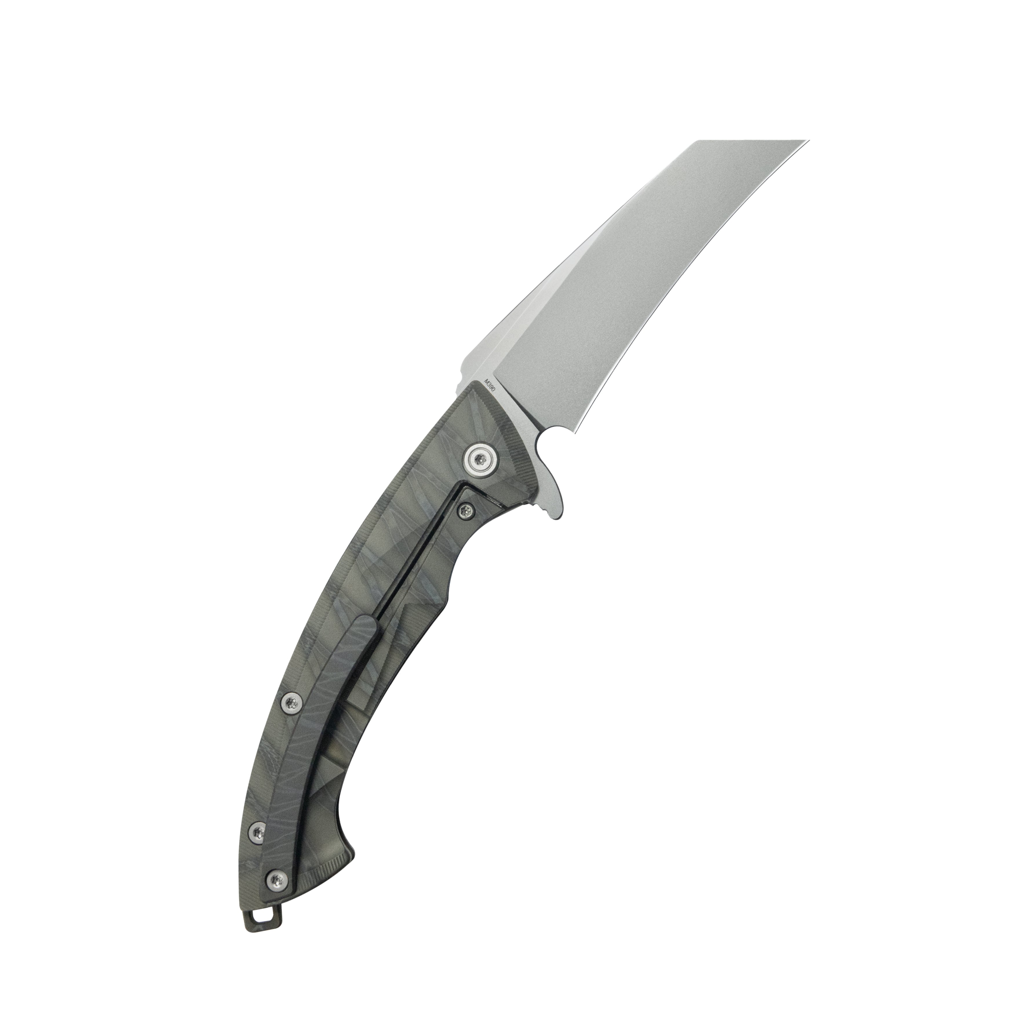 KB Anteater Frame Lock Pocket Folding Knife Flame Ti Handle 3.43'' Sandblast M390 KB153B