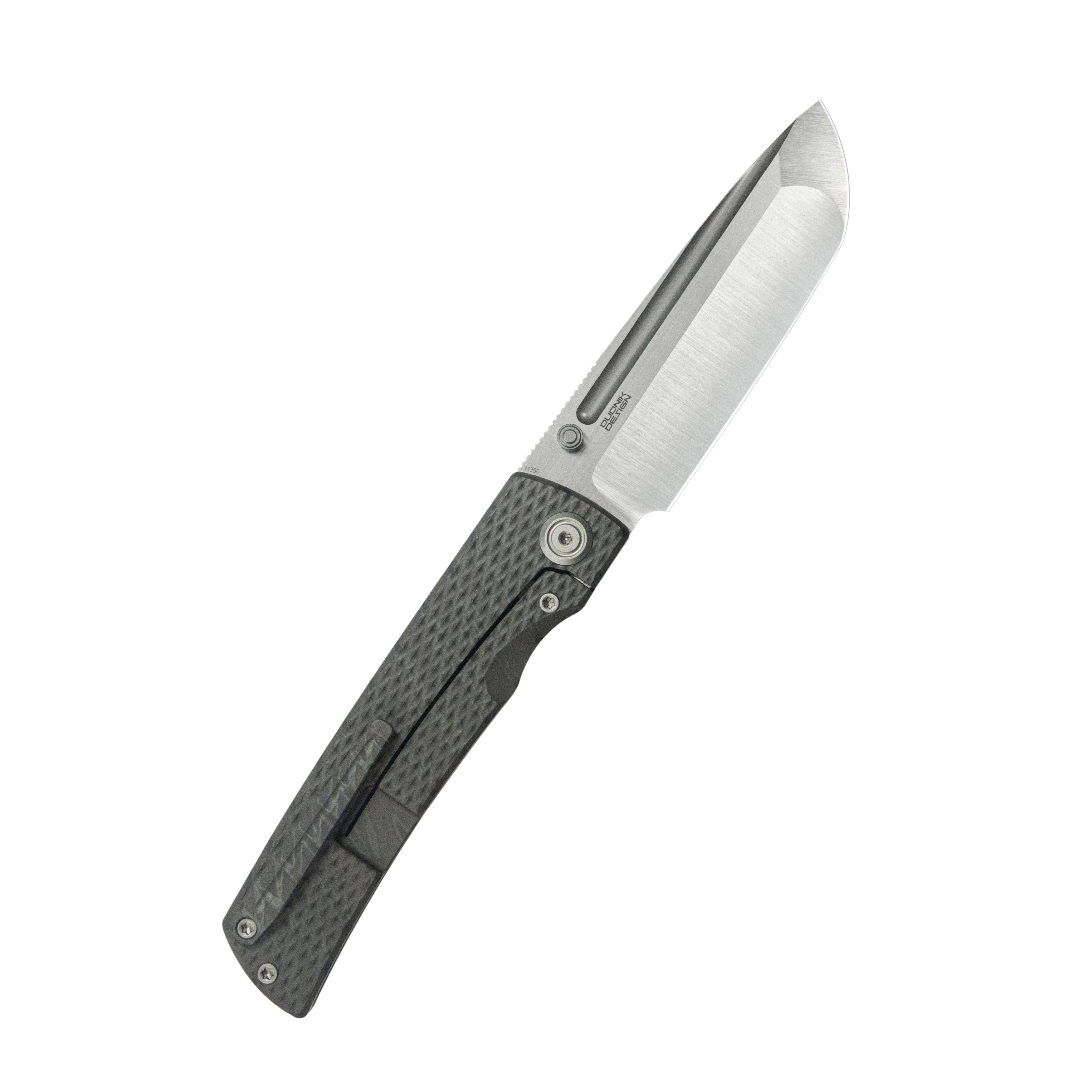 KB Mosquito Folding Knife Flame Titanium with Diamond Milling 3.46'' Belt Satin M390 Blade KB409B