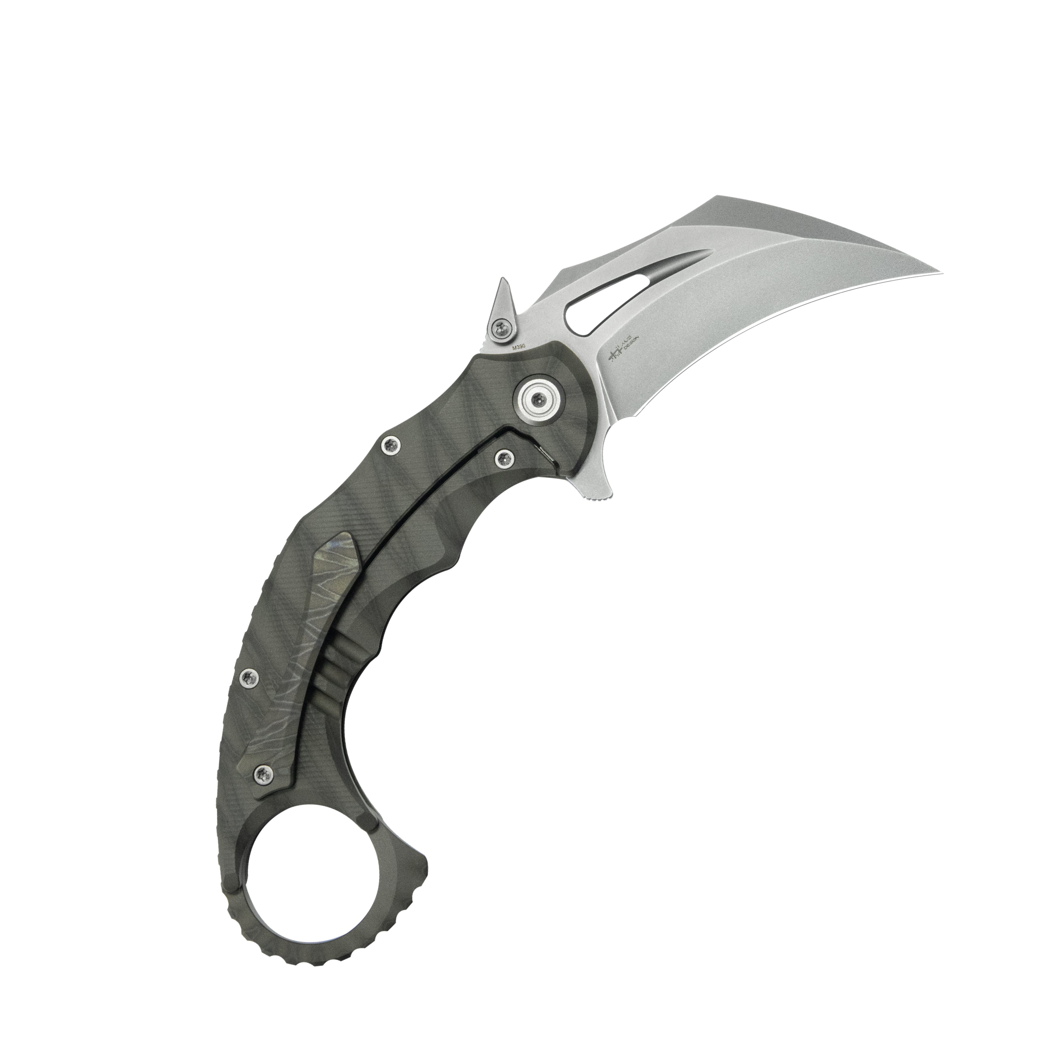 KB Wrath Frame Lock Karambit Ti Handle w/ Diagonal Milling 2.52'' Beadblast M390 KB271B