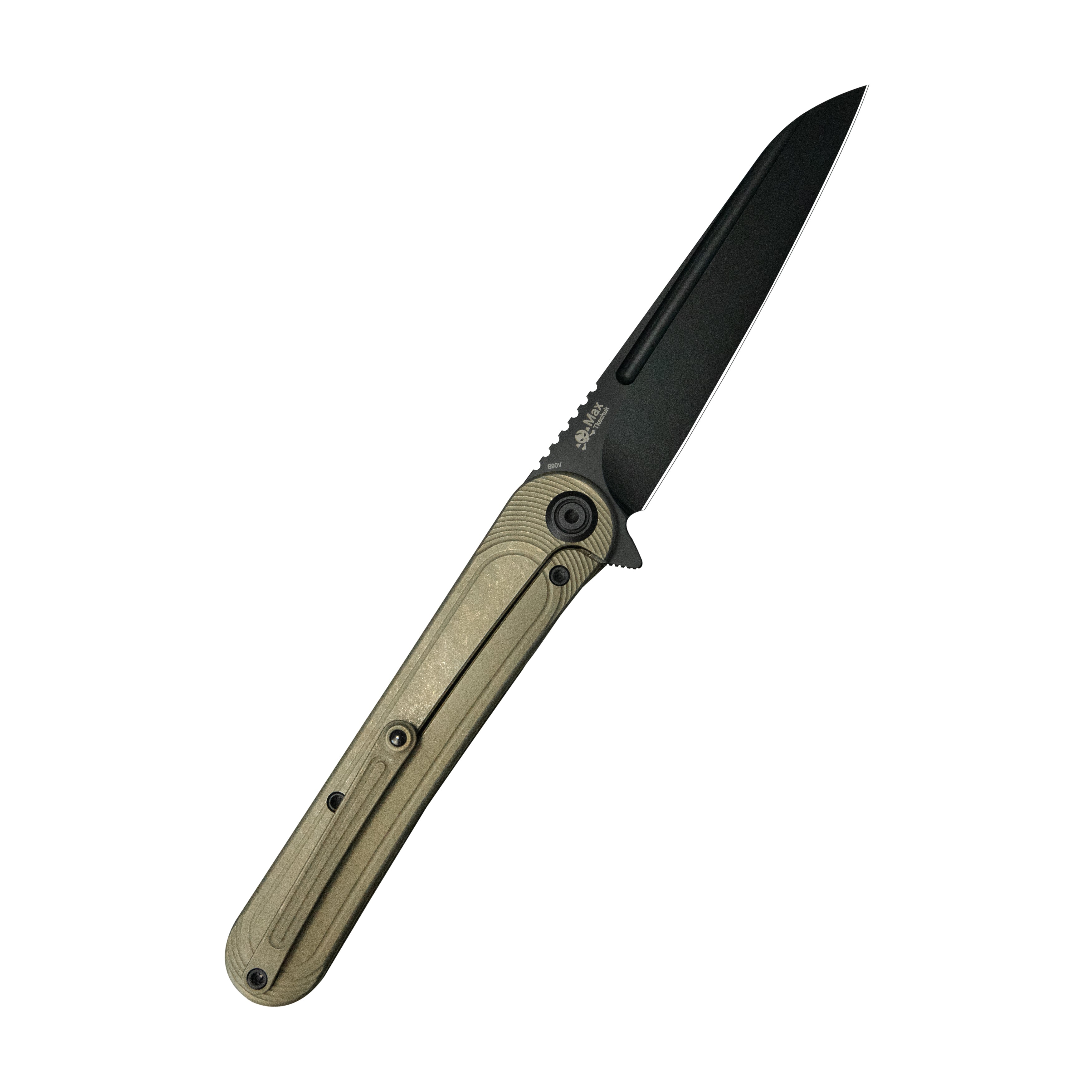 KB Dandy Frame Lock Gentlemans Pocket Folding Knife Bronze Ti Handle 3.94" Regular DLC S90V KB247I