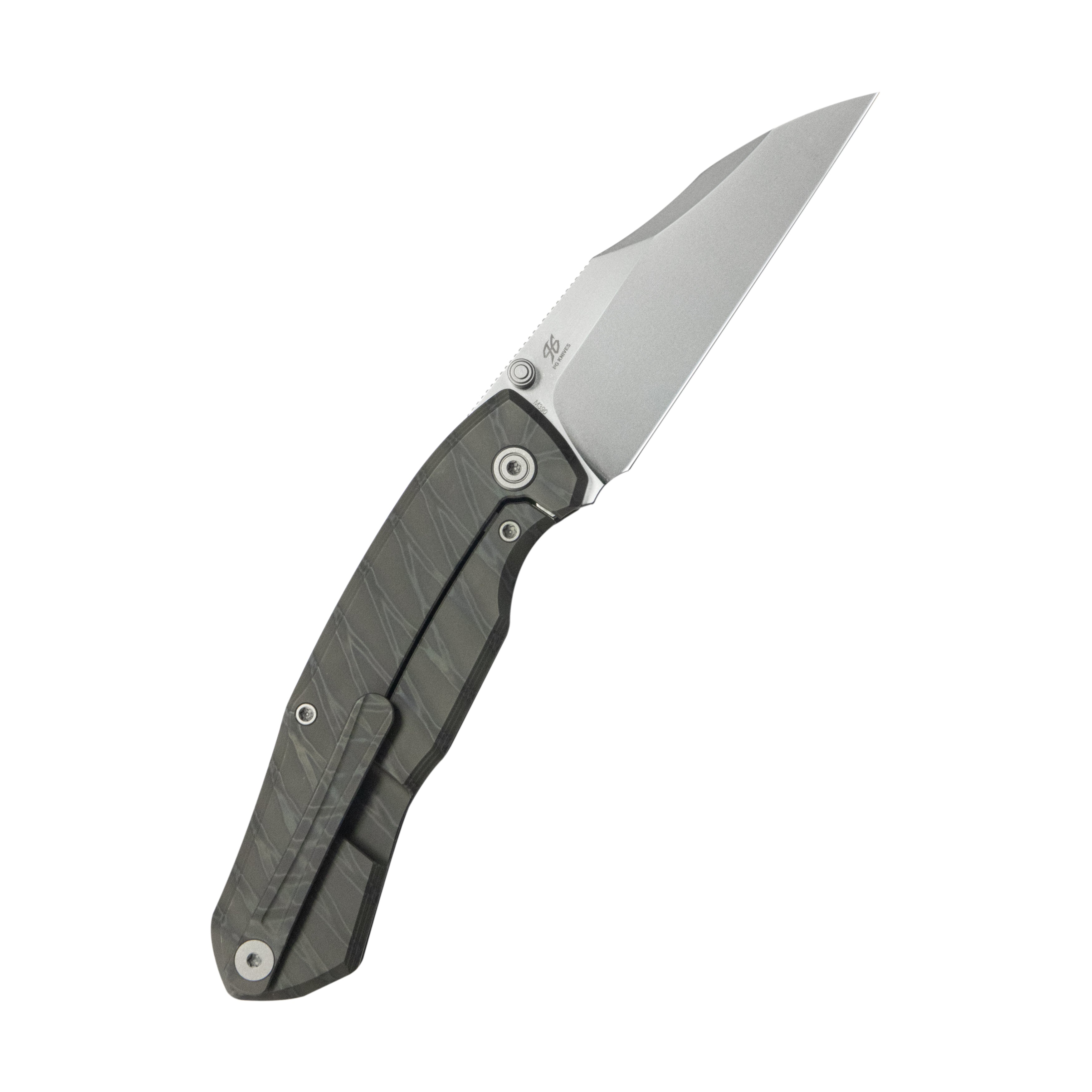 KB Mantra Folding Knife Flame Ano Titanium Handle 3.27'' Silver Bead Blasting M390 Blade KB459B
