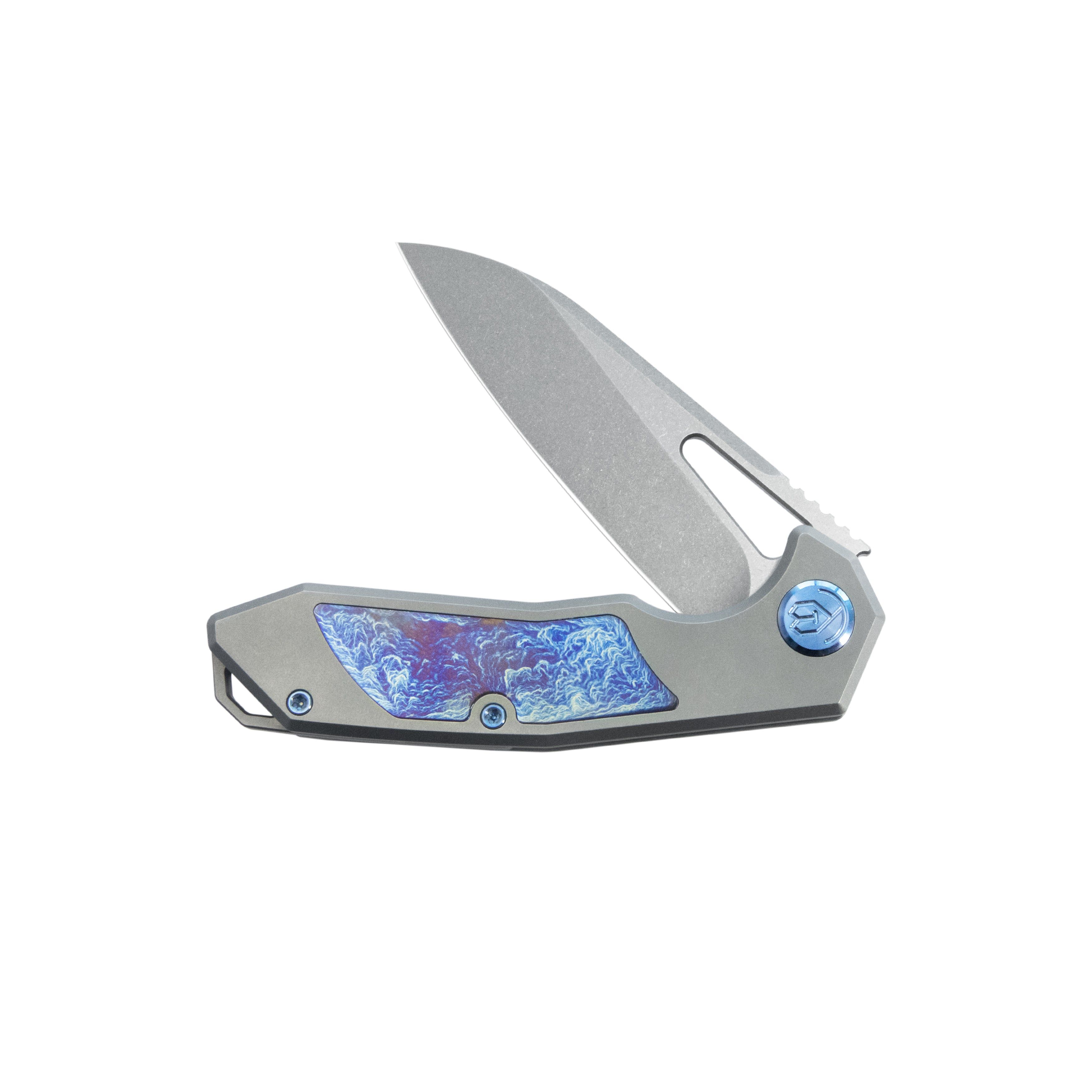 KB Vagrant Folding Knife Grey Titanium Handle 3.15" Beadblast S35VN Blade KB284H