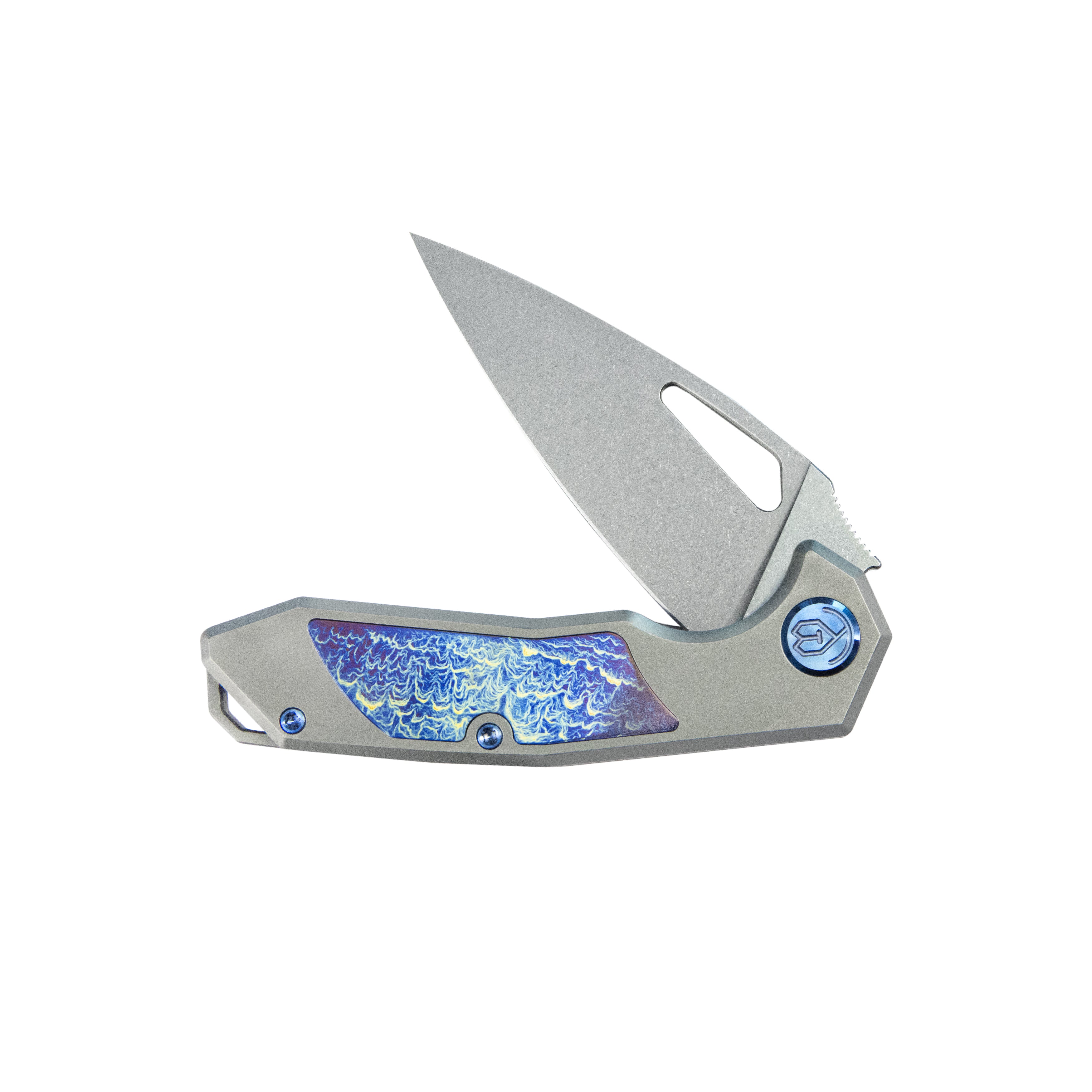 KB Coeus Outdoor Folding Knife Gray Titanium Handle 3.11" Beadblast S35VN Blade KB286A