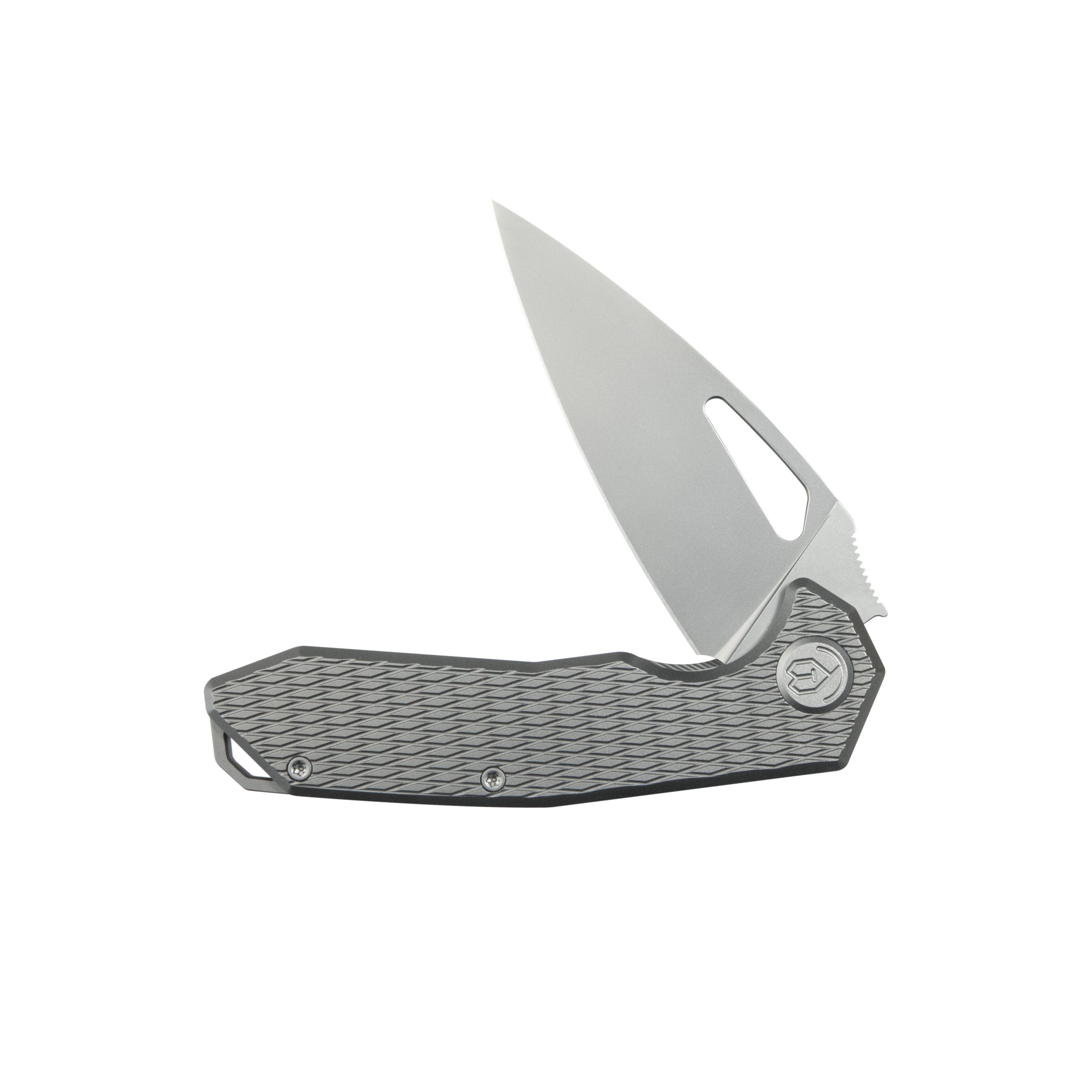 KB Coeus Outdoor Folding Knife Gray Titanium Handle 3.11" Beadblast M390 Blade KB286C