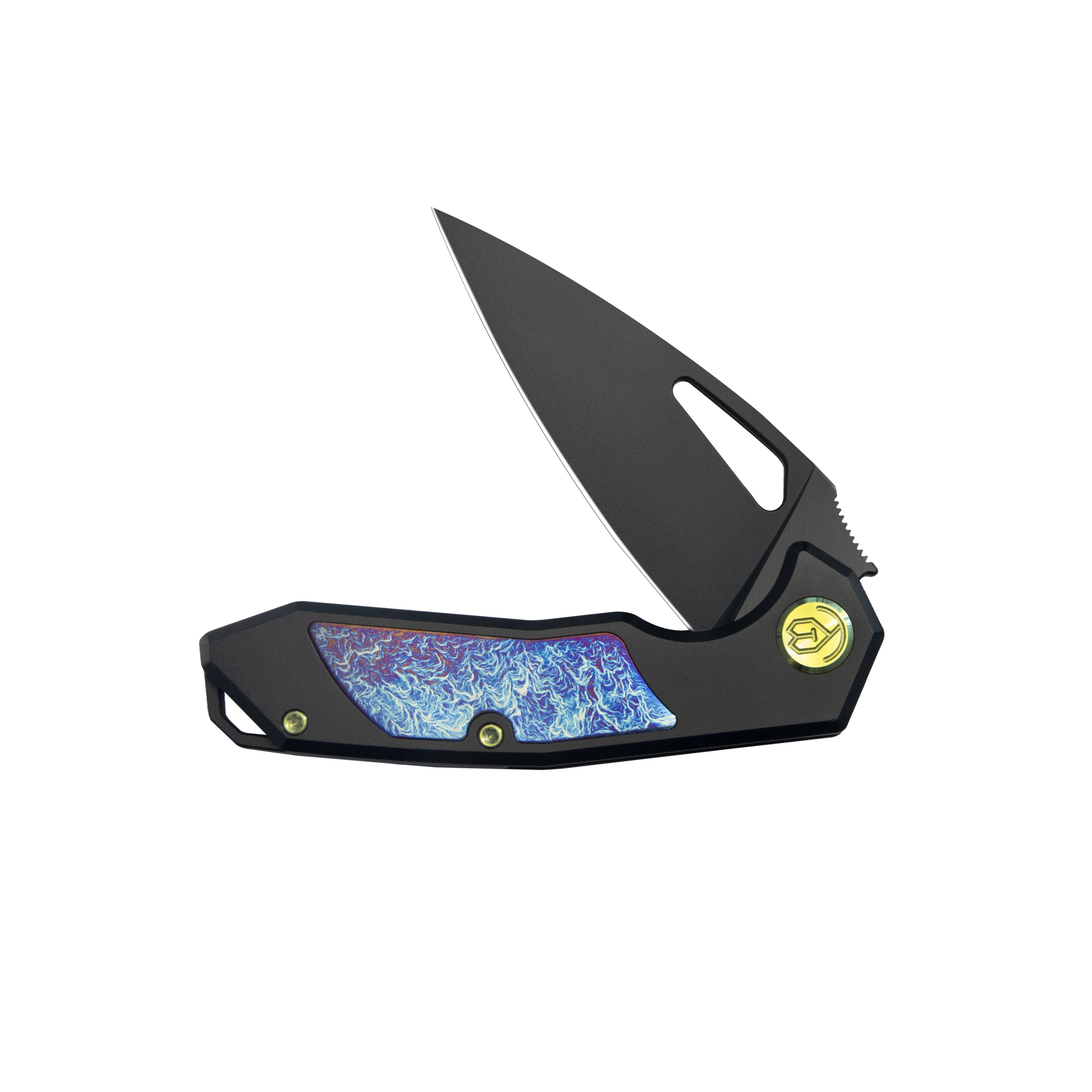KB Coeus Outdoor Folding Knife Black Titanium Handle 3.11" Regular DLC S35VN Blade KB286B