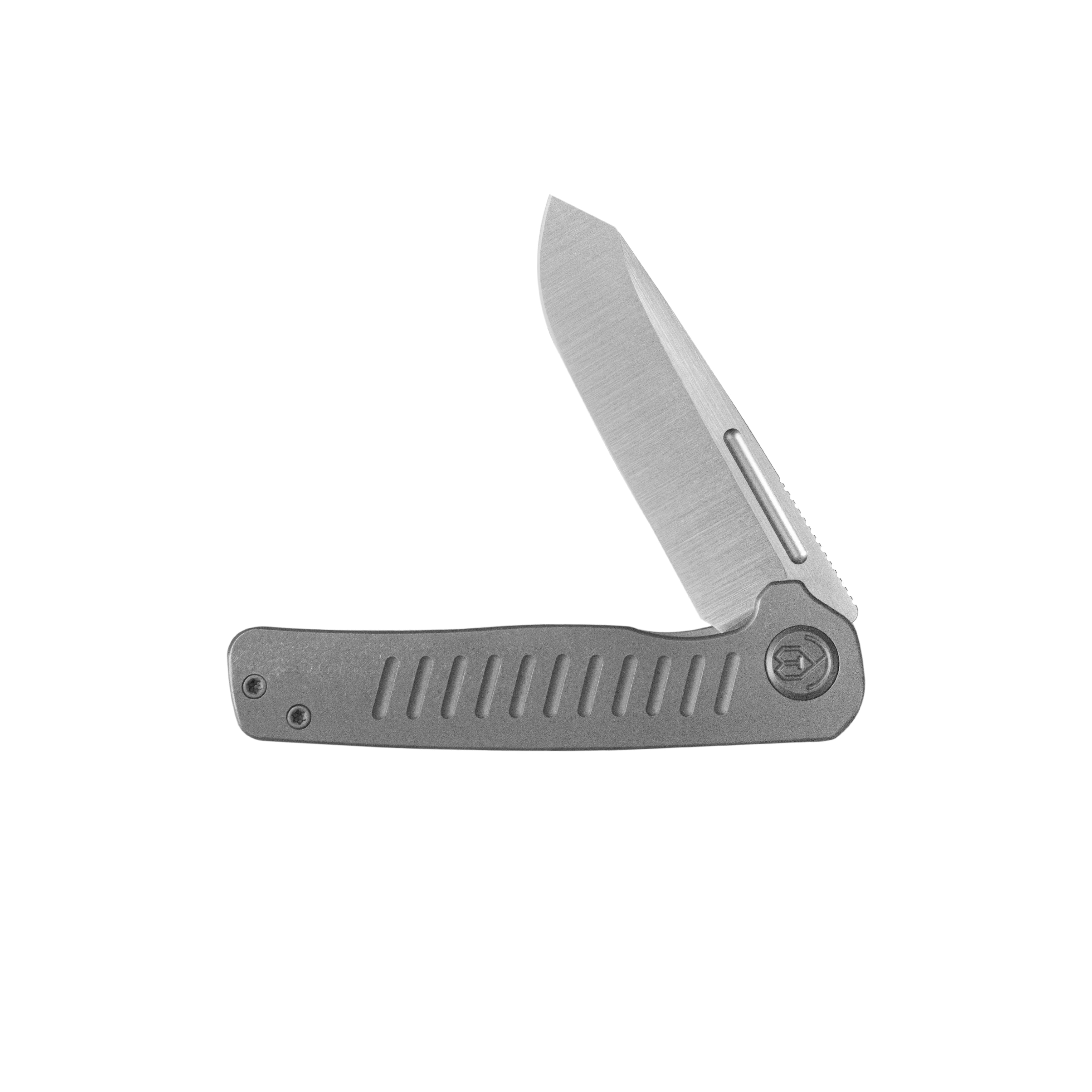 KB Steelhead Folding Knife Darkwash Titanium Handle 3.15" Belt Satin M390 Blade KB315B