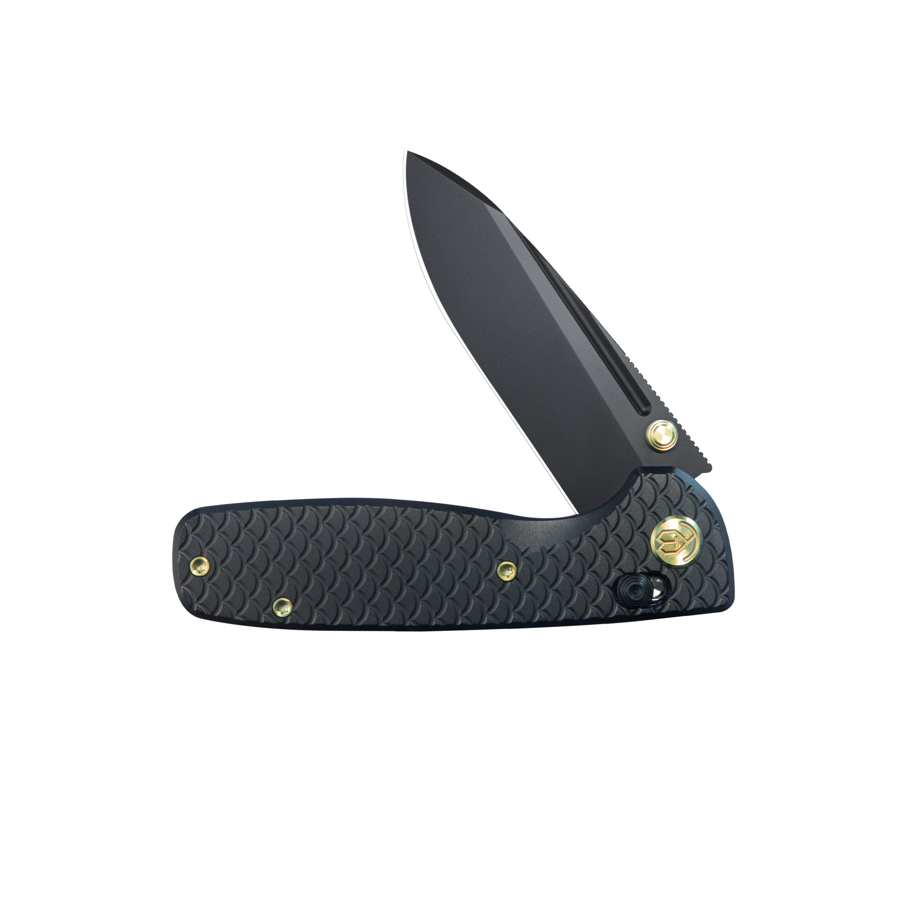 KB Bluff Folding Knife Black Titanium Handle 3.19" Regular DLC S35VN Blade KB383B