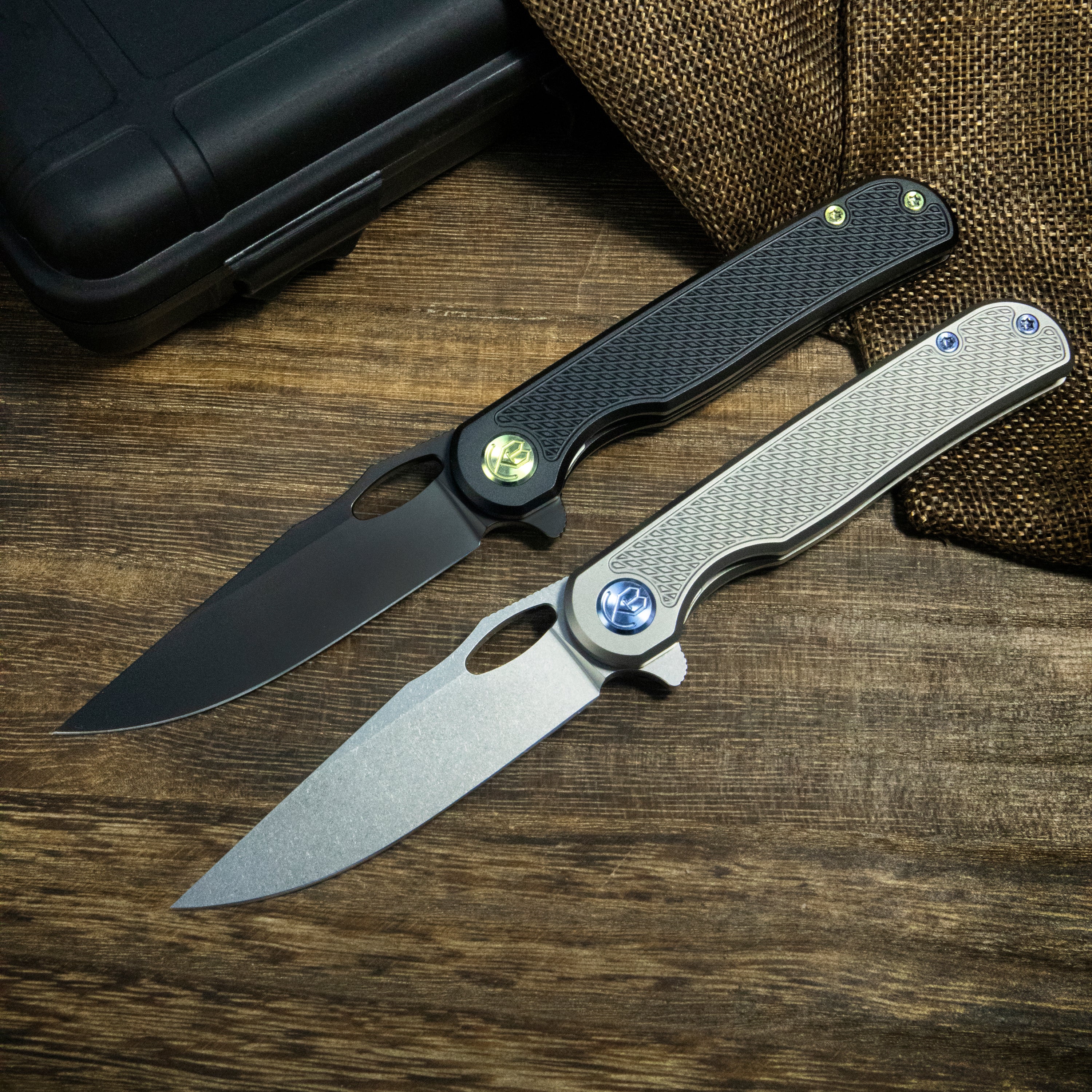 KB Hydro Folding Knife Grey Titanium Handle 3.15" Stonewash M390 Blade KB323A
