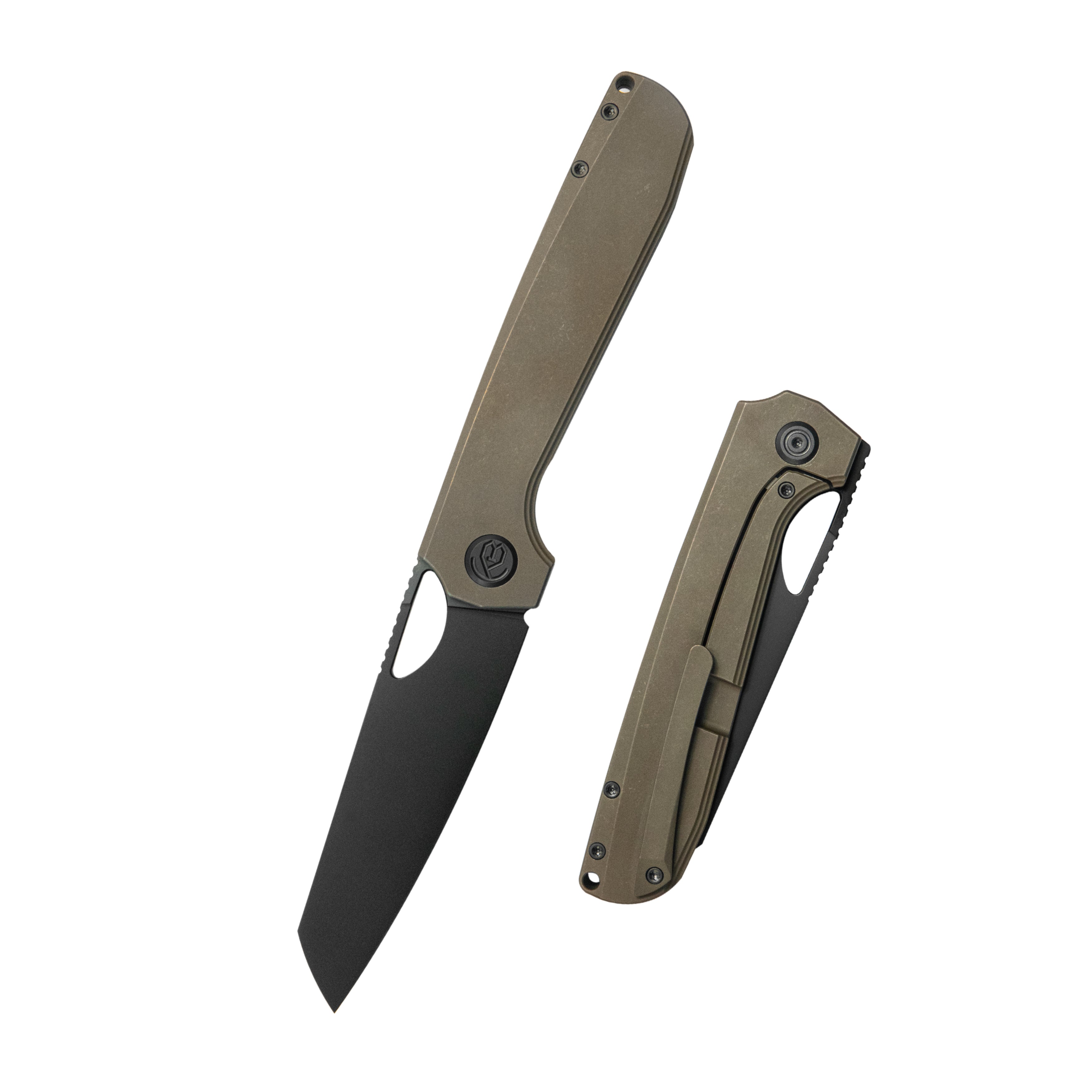 KB Elang Frame Lock Folding Knife Black PVD Titanium Handle 3.86" DLC S35VN Blade KB339C