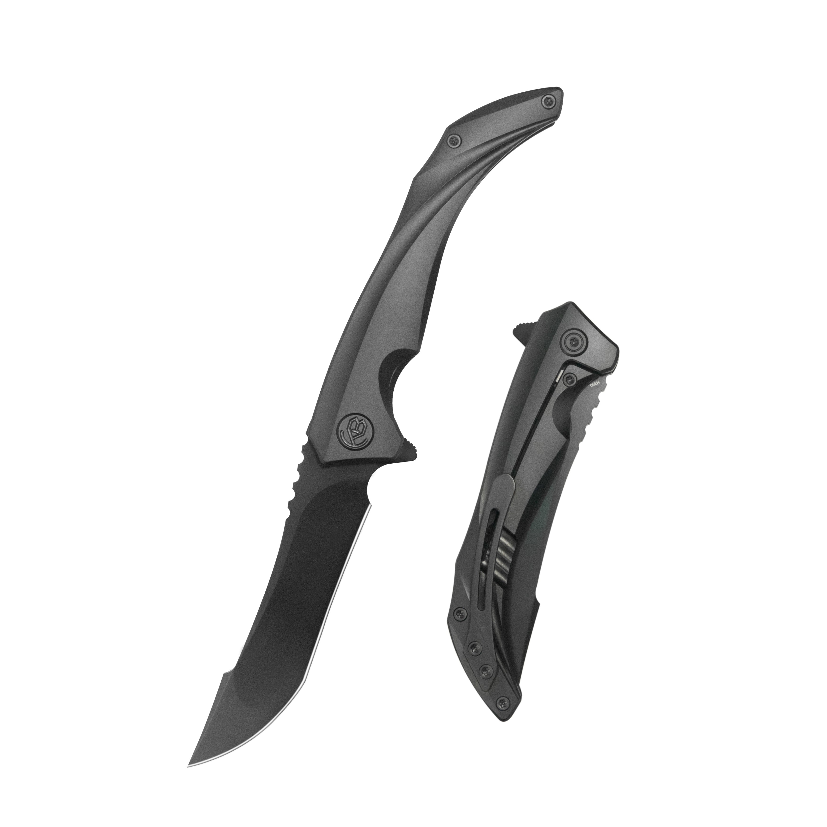 KB Cyrus Folding Knife Regular DLC Titanium Handle 3.46'' Regular DLC M390 Blade KB387C