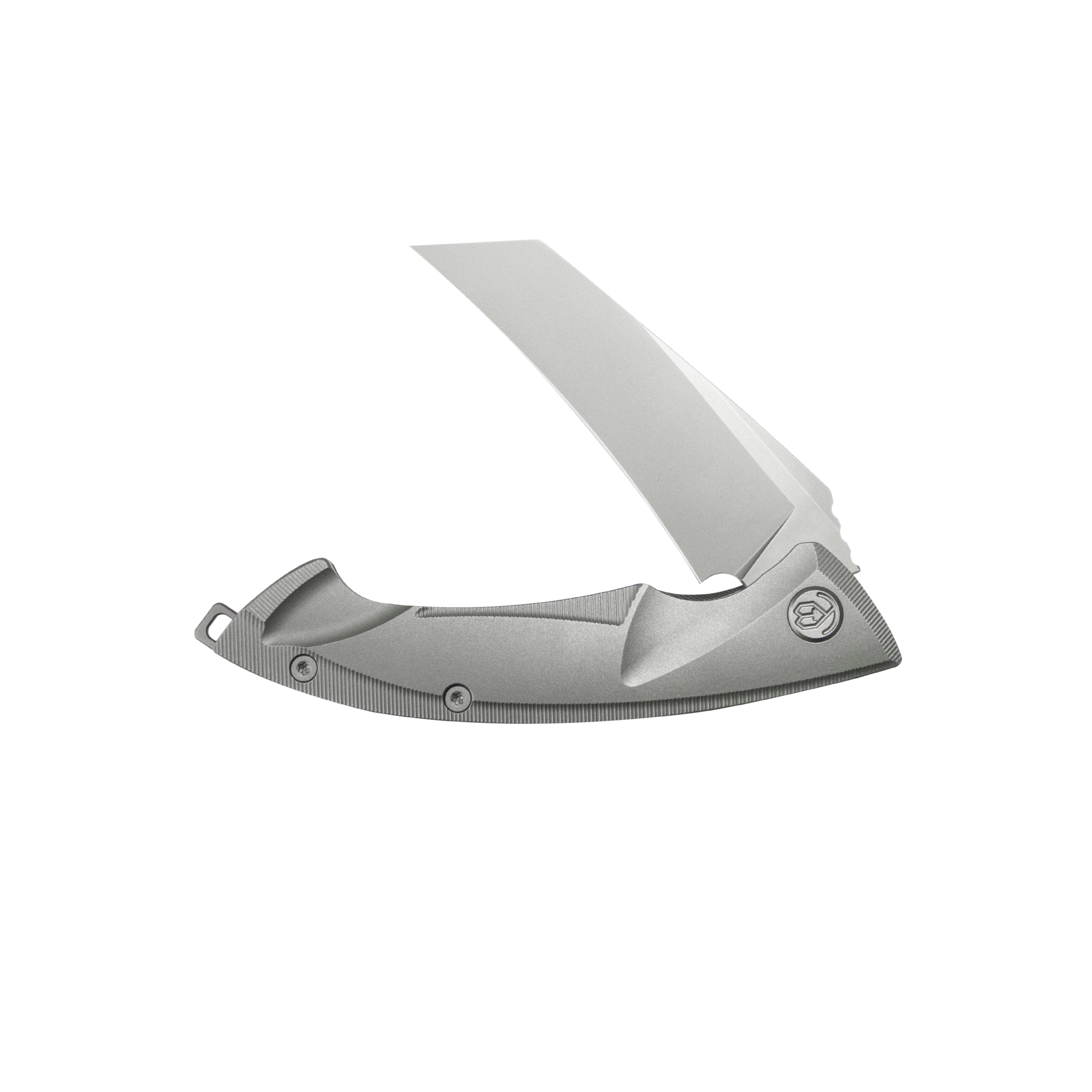 KB Anteater Frame Lock Pocket Folding Knife Gray Ti Handle 3.43'' Sandblast M390 KB153A