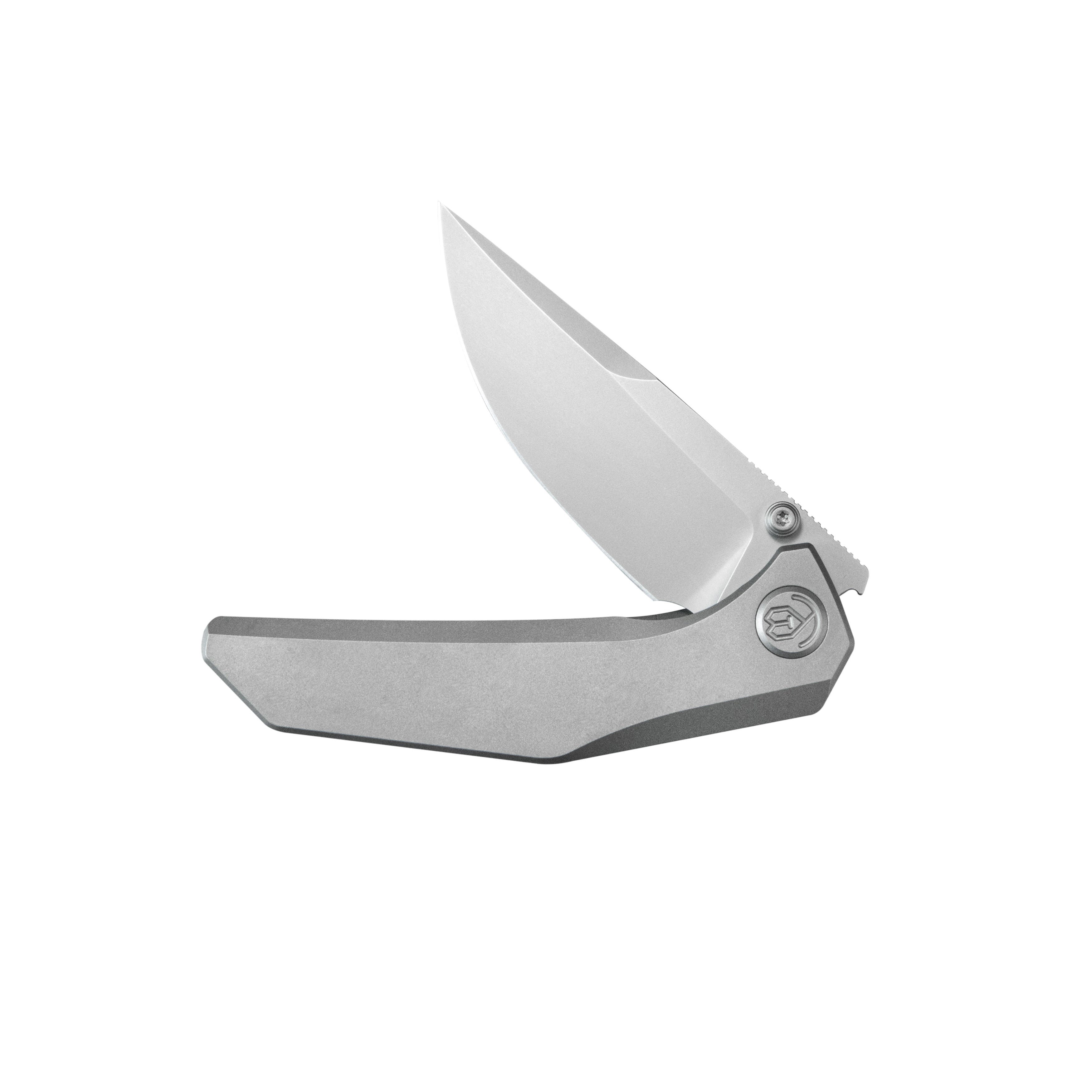 KB Eclipse Folding Knife Grey Integral Titanium Handle 3.31'' Sandblast M390 Blade KB417A