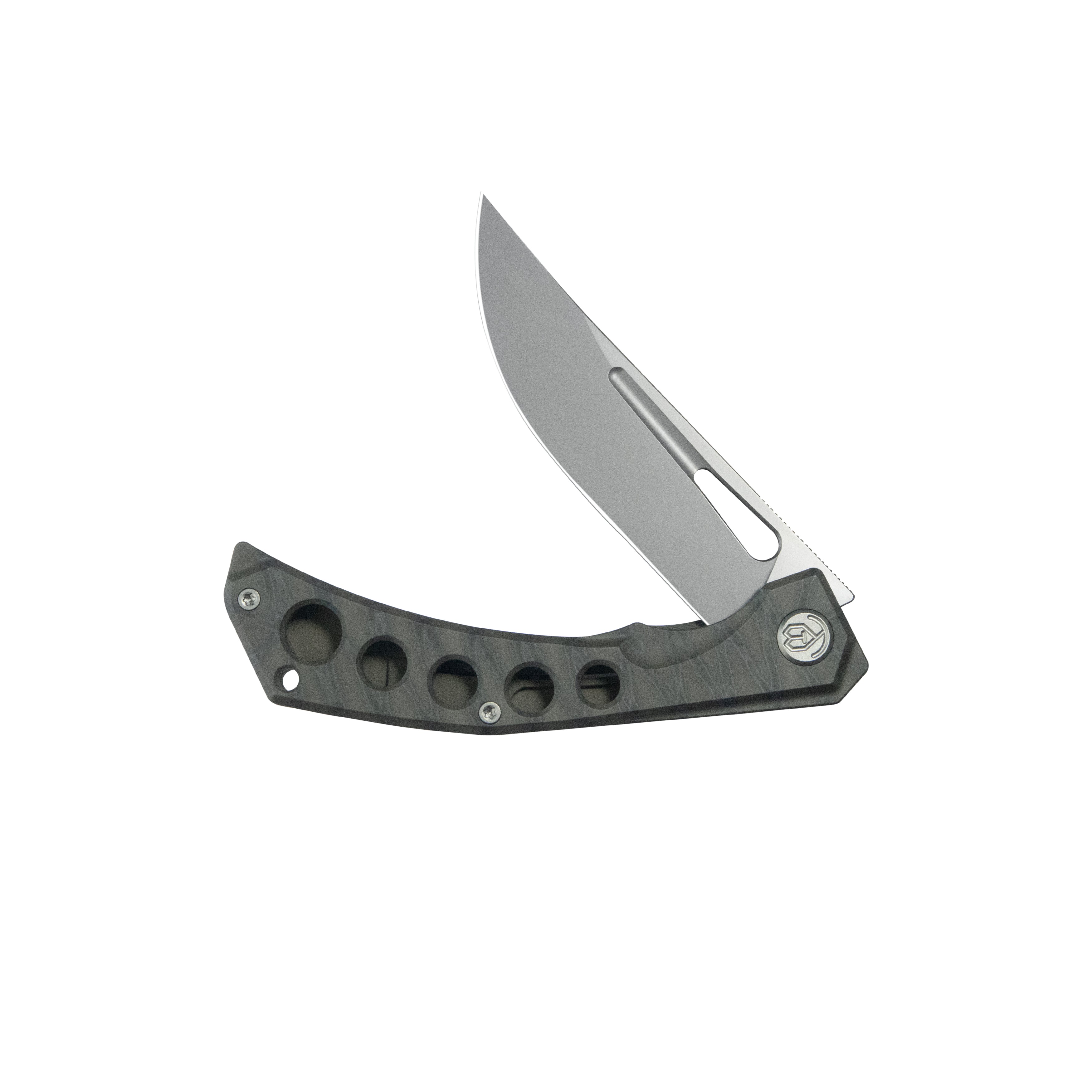 KB Ishtar Frame Lock Pocket Folding Knife Flame Ti Hanlde 3.54'' Sandblast M390 KB170B