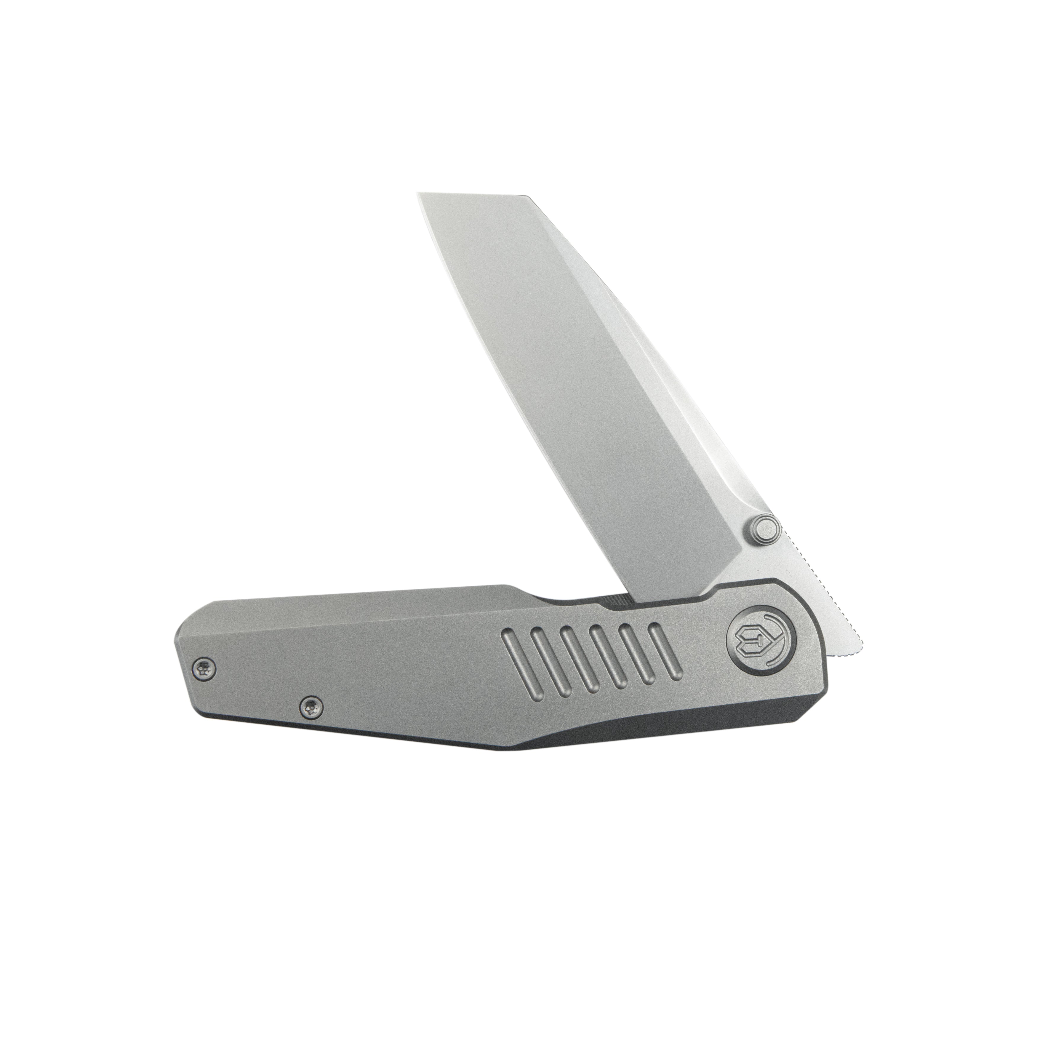 KB Protocol Folding Knife Gray Titanium Handle 3.35'' Sandblast M390 Blade KB419A